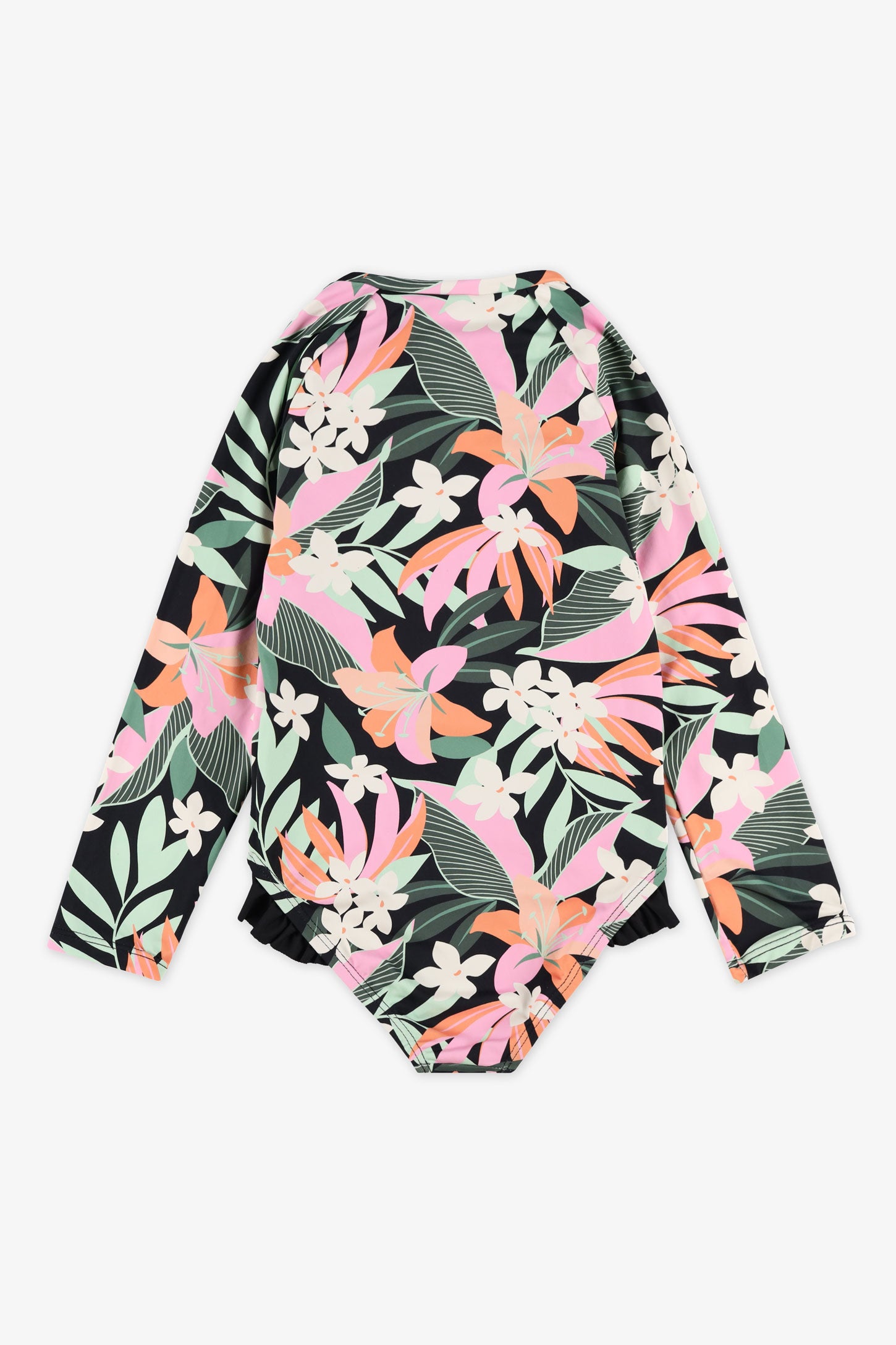 Maillot de bain 1 pièce avec rashguard - Enfant fille && NOIR/MULTI