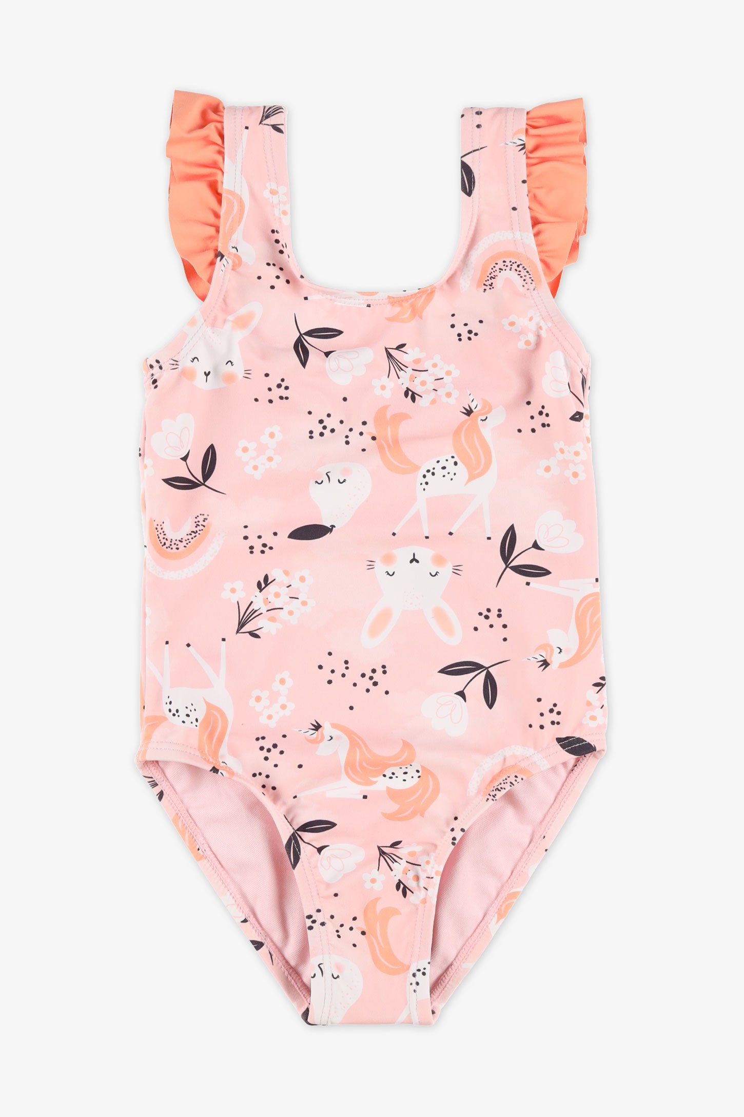 Maillot de bain 1 pièce frills - Enfant fille && ROSE MULTI