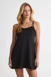 Robe par-dessus maillot à fines bretelles - Ado fille && NOIR