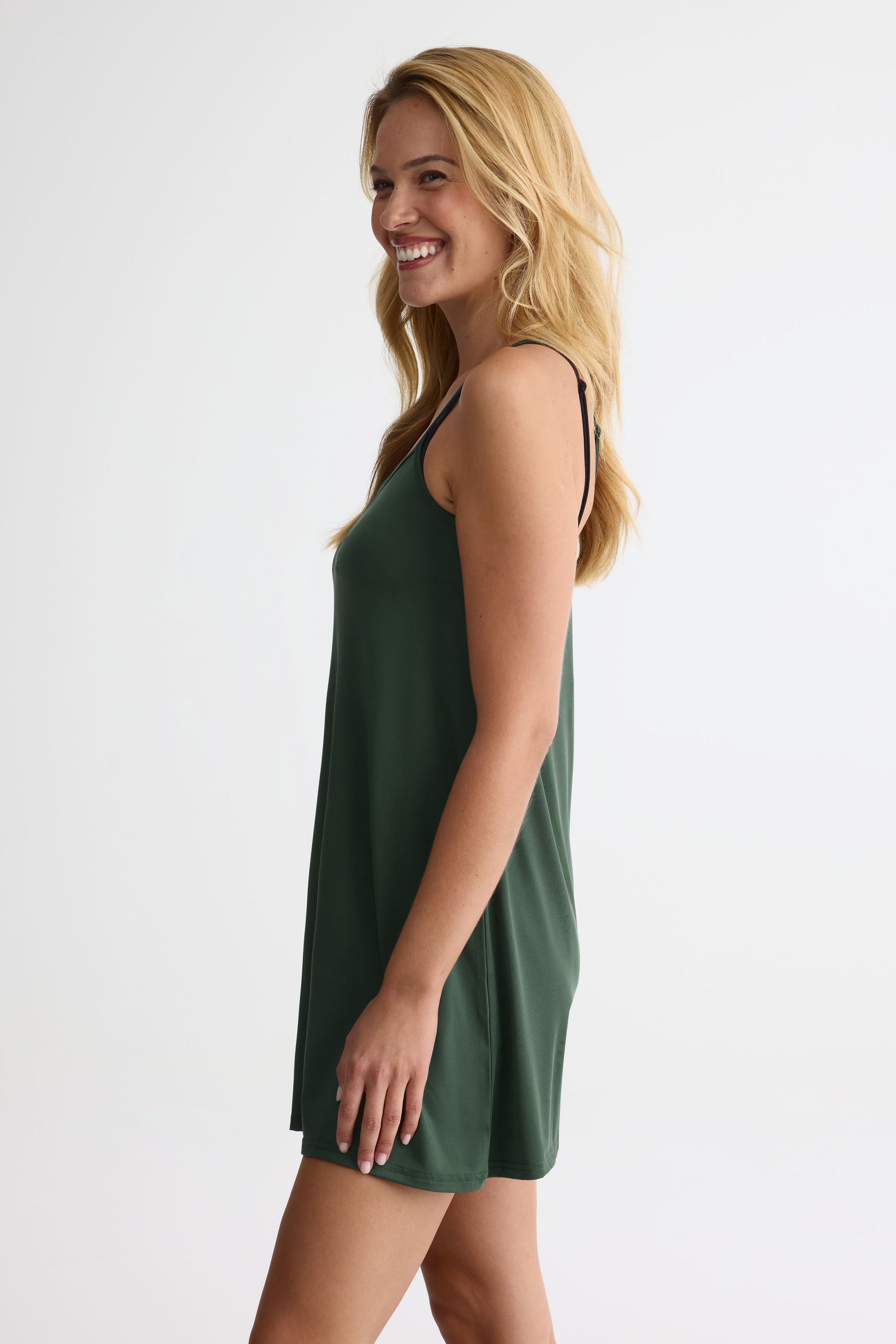Robe par-dessus maillot à fines bretelles - Ado fille && VERT