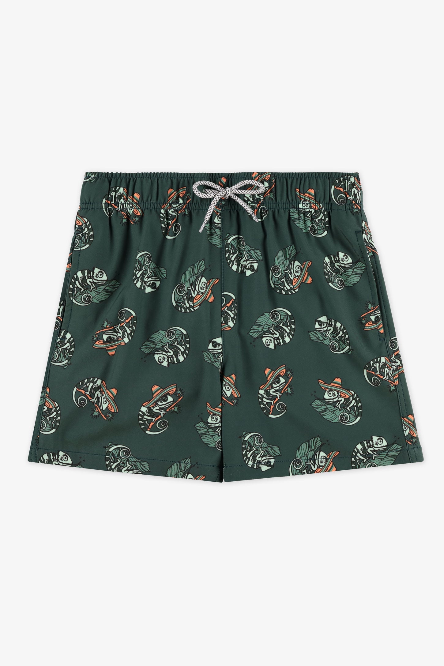Maillot de bain short élastique – Ado garçon && VERT/MULTI