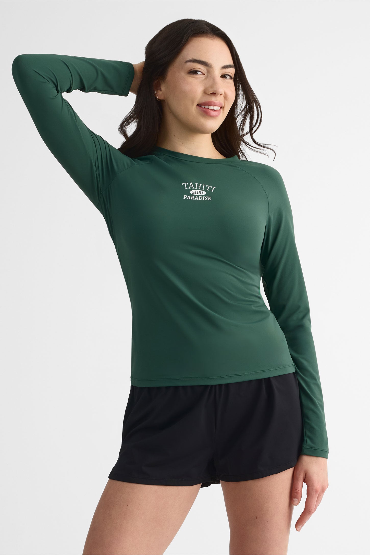 Haut de maillot rashguard manches longues - Femme && KAKI