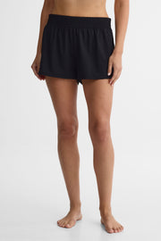 Short élastique mi-taille imprimé floral - Femme 2/40$ && NOIR
