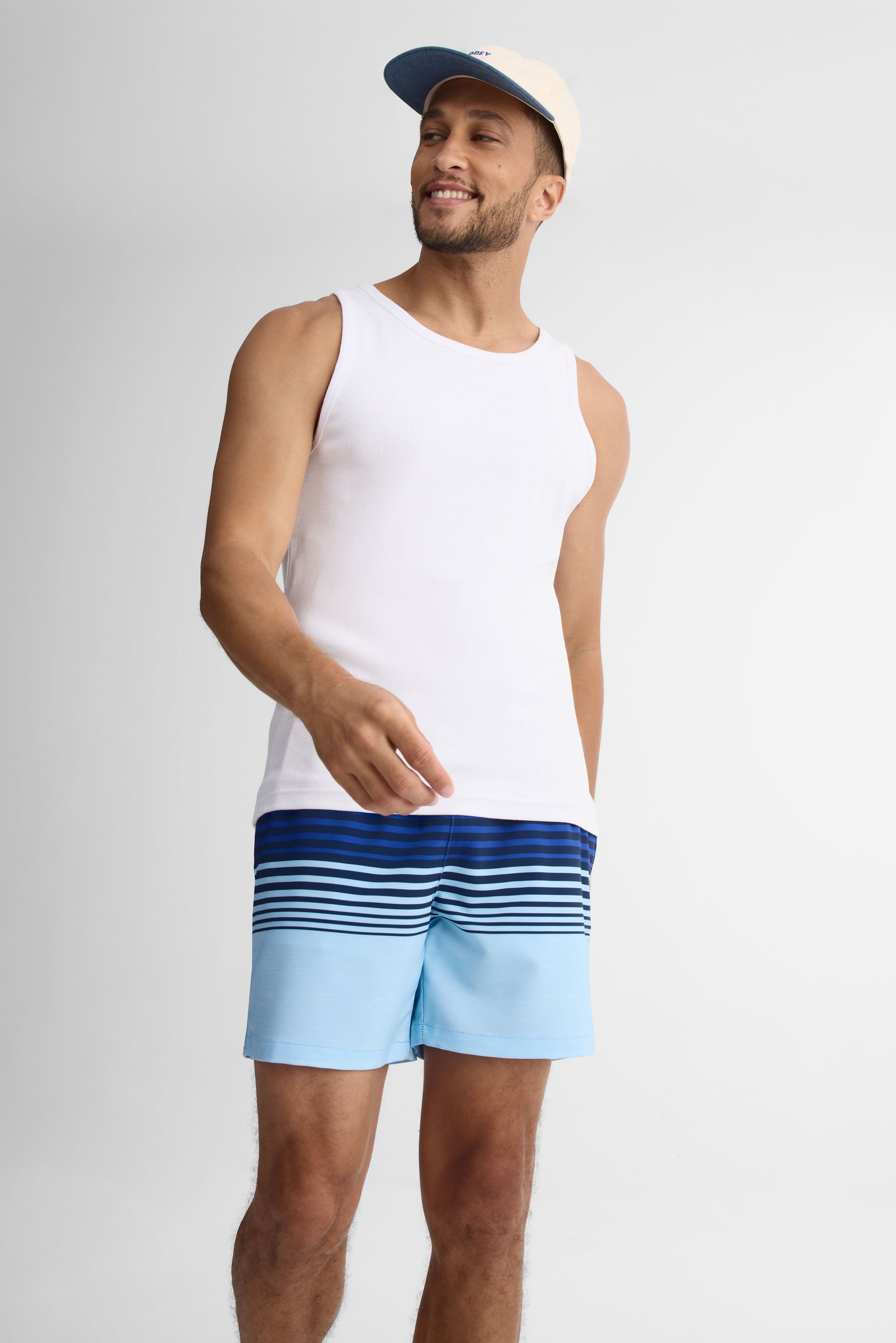 Maillot de bain élastique avec poches – Homme && RAYURE