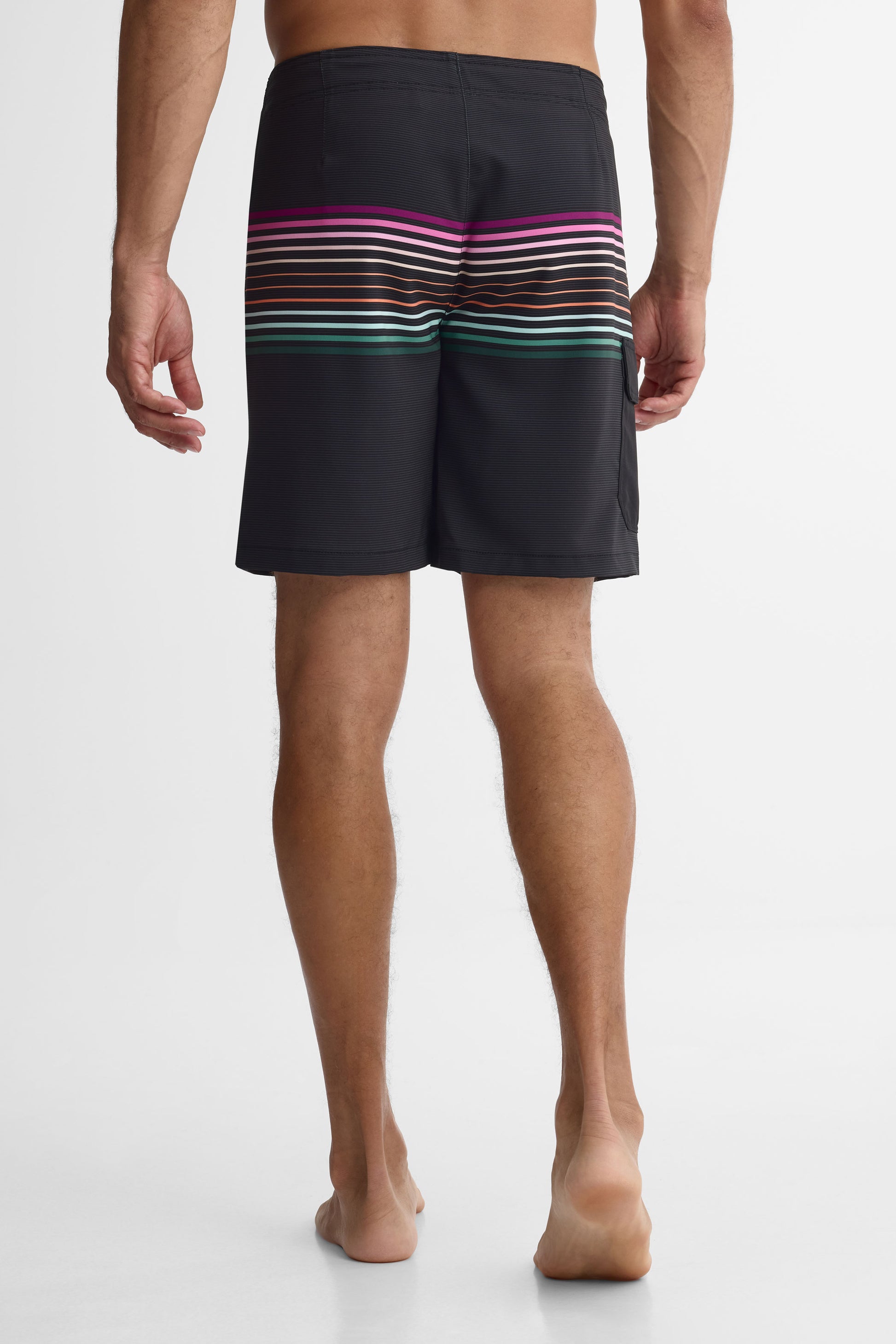 Maillot de bain boardshort avec poche - Homme && NOIR/MULTI