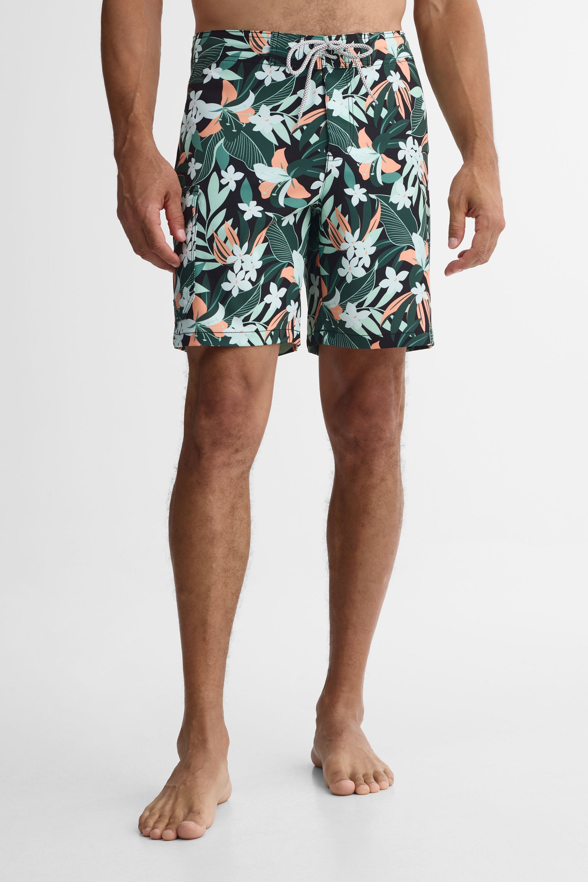 Maillot de bain boardshort avec poche - Homme && VERT/MULTI