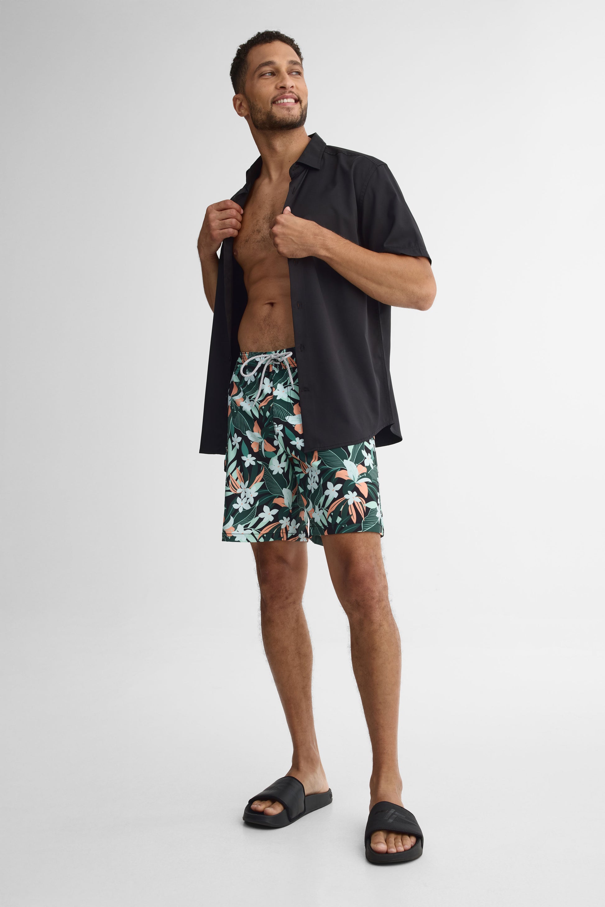 Maillot de bain boardshort avec poche - Homme && VERT/MULTI