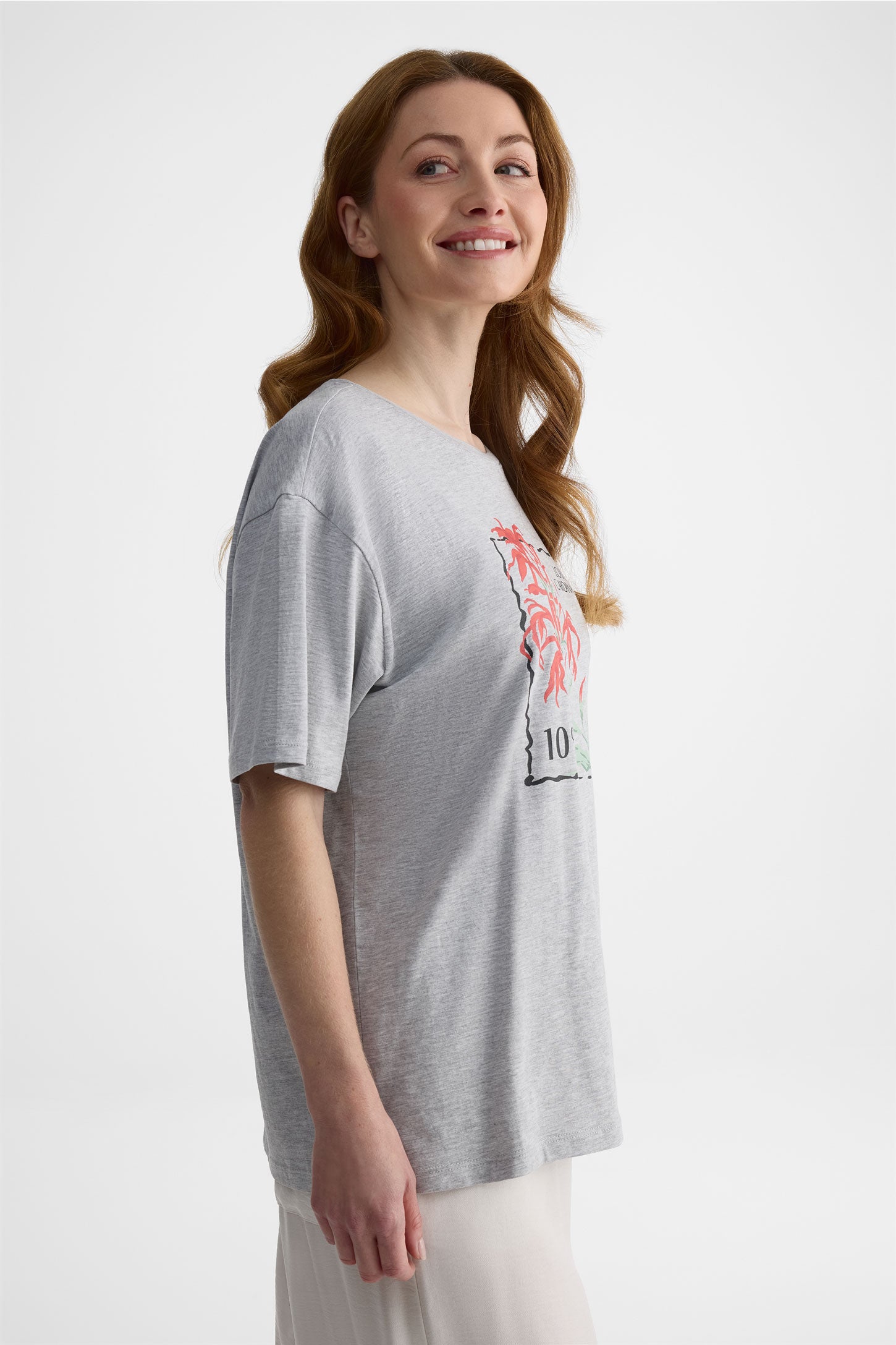 Chandail m/courtes oversize en coton - Femme 2/30$ && GRIS MIXTE