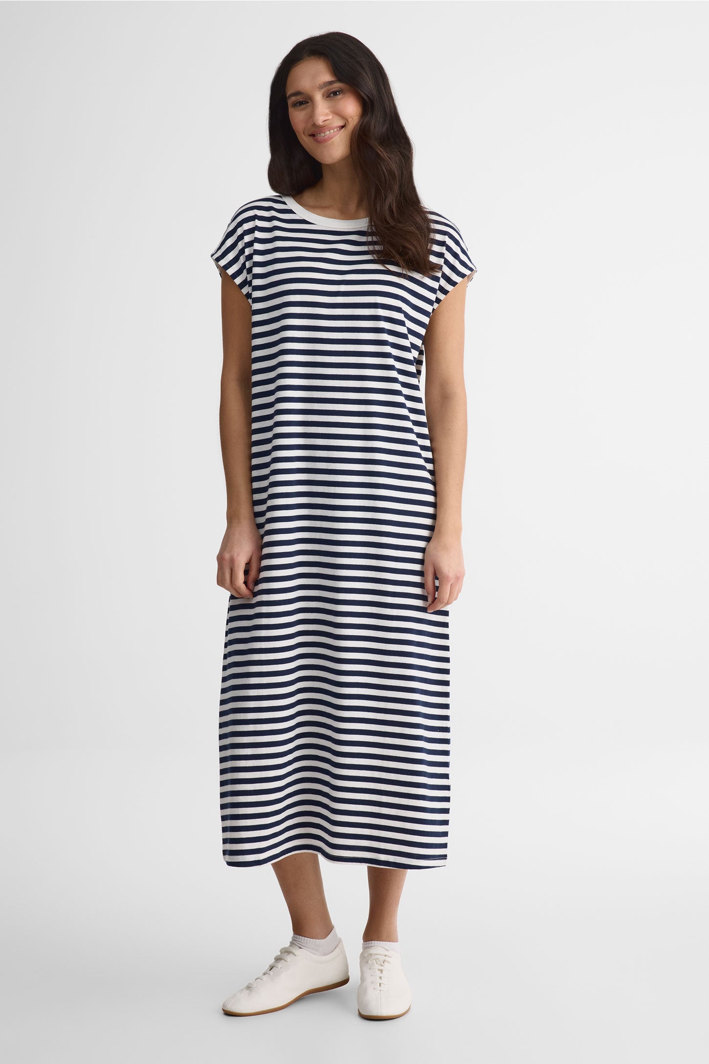 Robe maxi rayée col rond – Femme && MARIN/MULTI