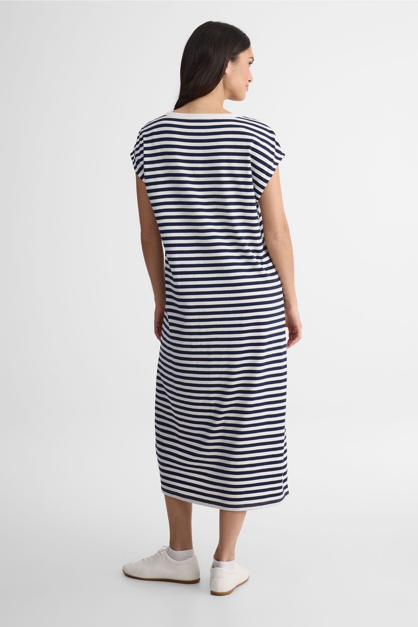 Robe maxi rayée col rond – Femme && MARIN/MULTI