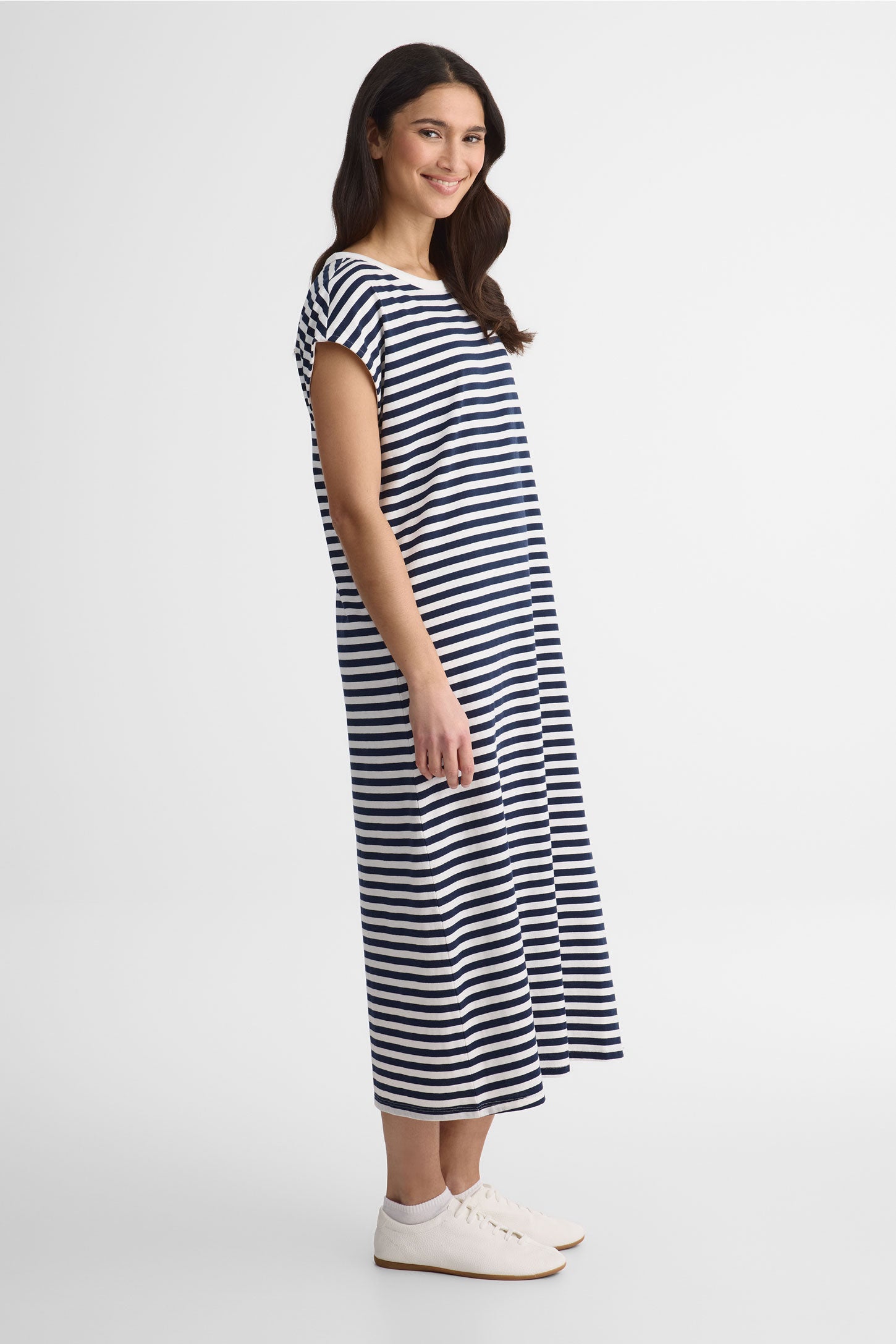 Robe maxi rayée col rond – Femme && MARIN/MULTI
