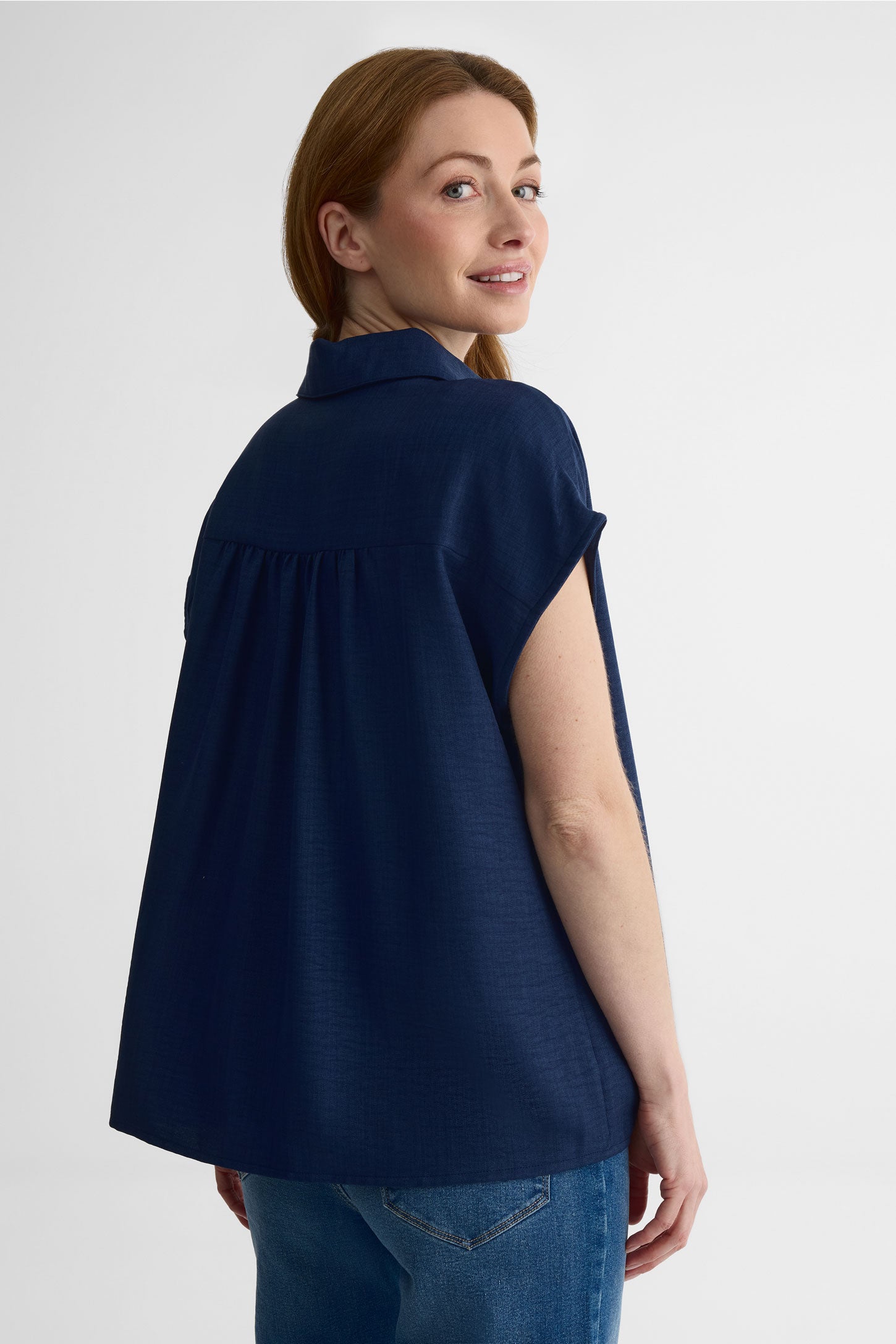 Chemisier crop manches courtes – Femme && MARIN