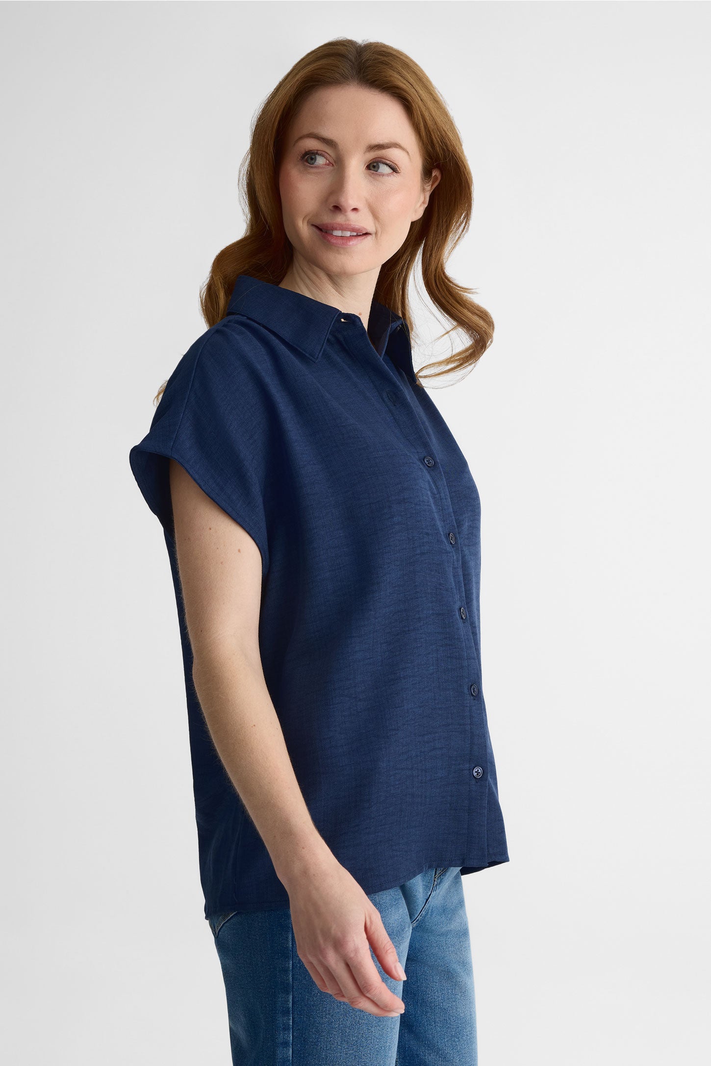 Chemisier crop manches courtes – Femme && MARIN