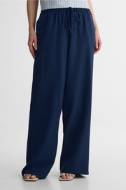 Pantalon jambe large taille haute – Femme && MARIN