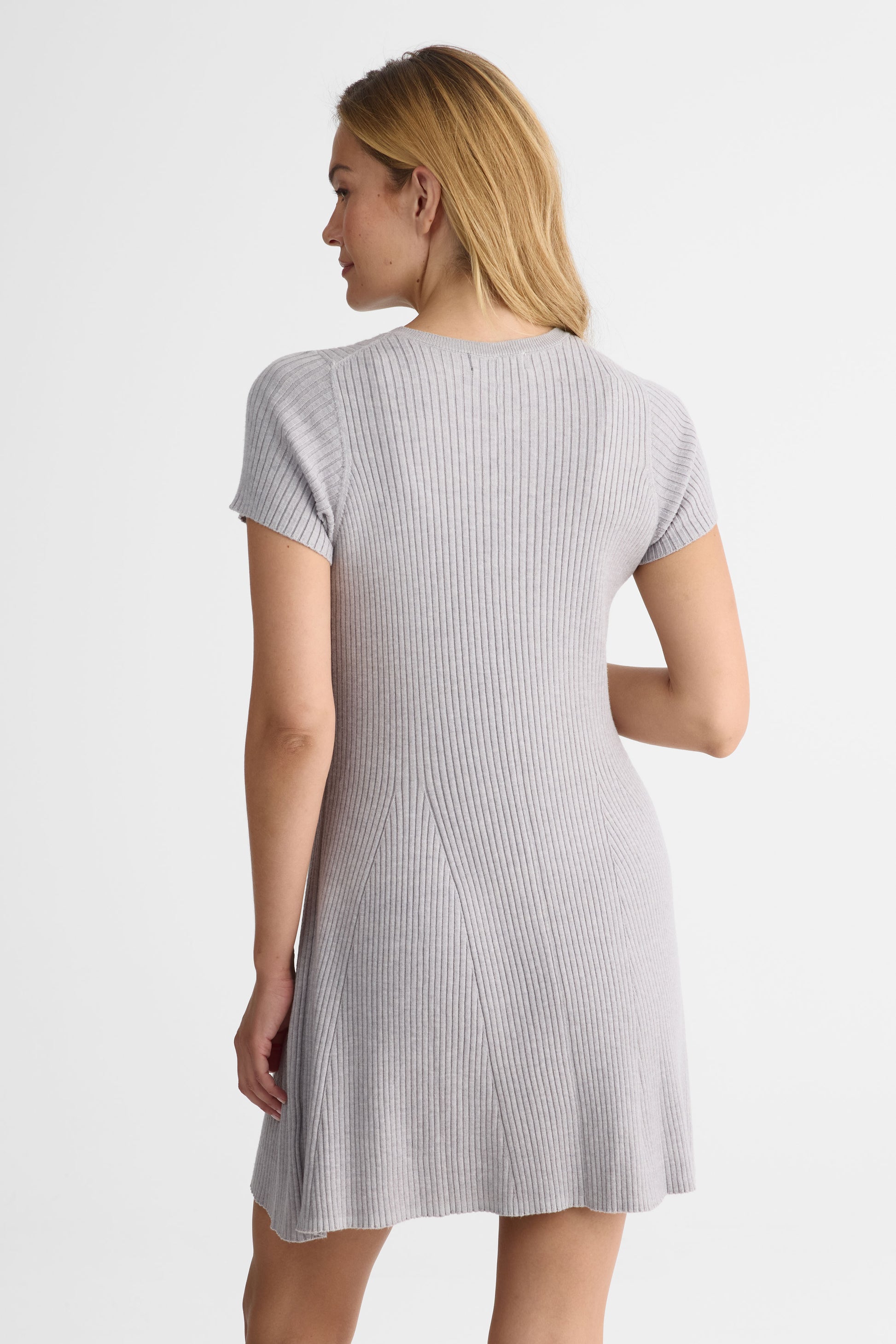 Robe skater en viscose douce – Femme && GRIS MIXTE