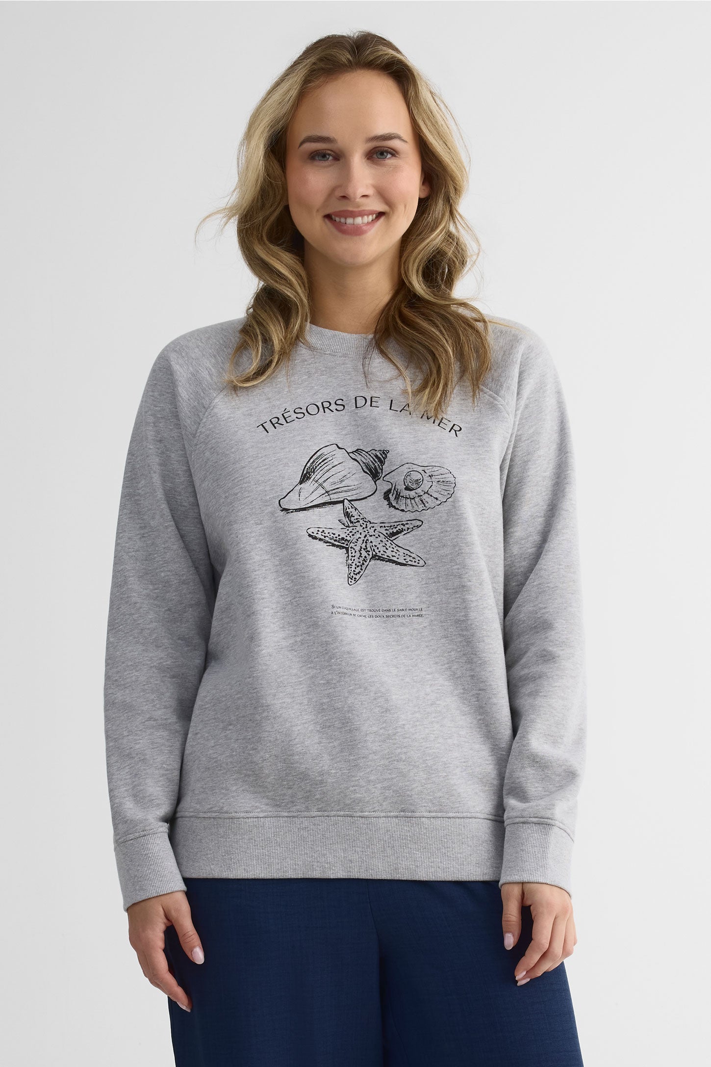 Chandail ouaté à manches longues – Femme && GRIS MIXTE