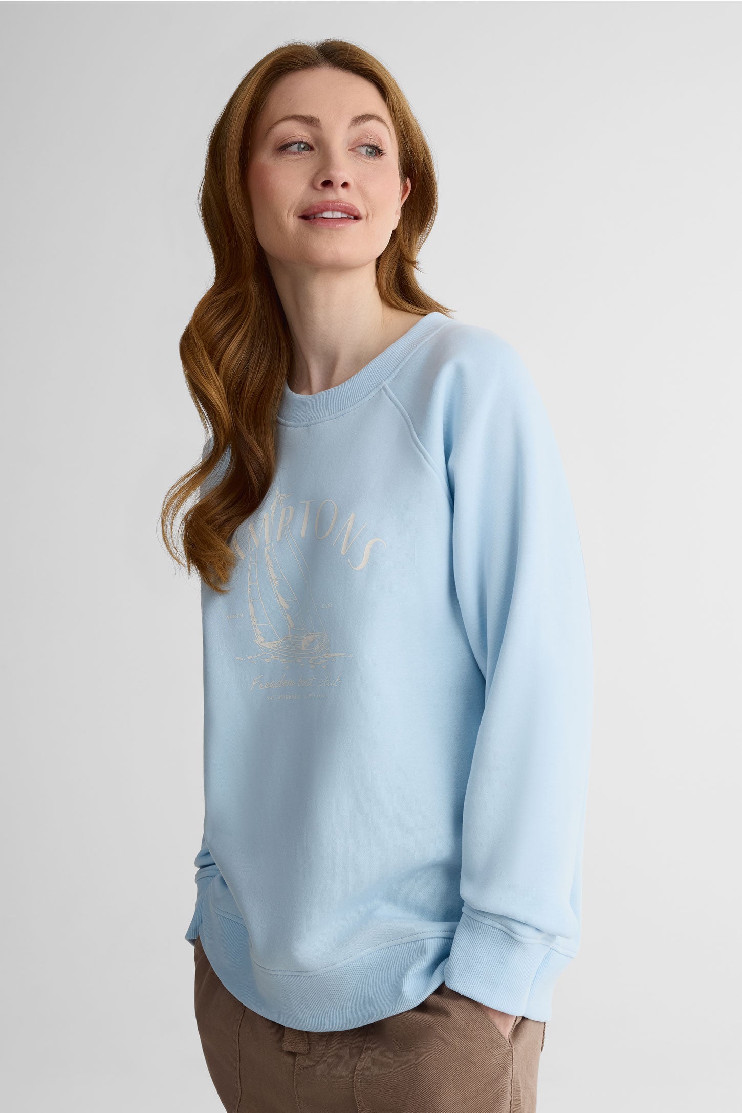 Chandail ouaté à manches longues – Femme && BLEU