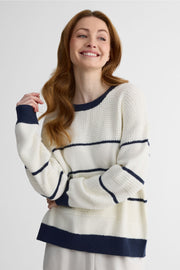 Chandail tricot rayé – Femme && BLANC CASSÉ/MULTI