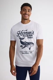 T-shirt col rond uni avec imprimé – Homme 2/30$ && BLANC