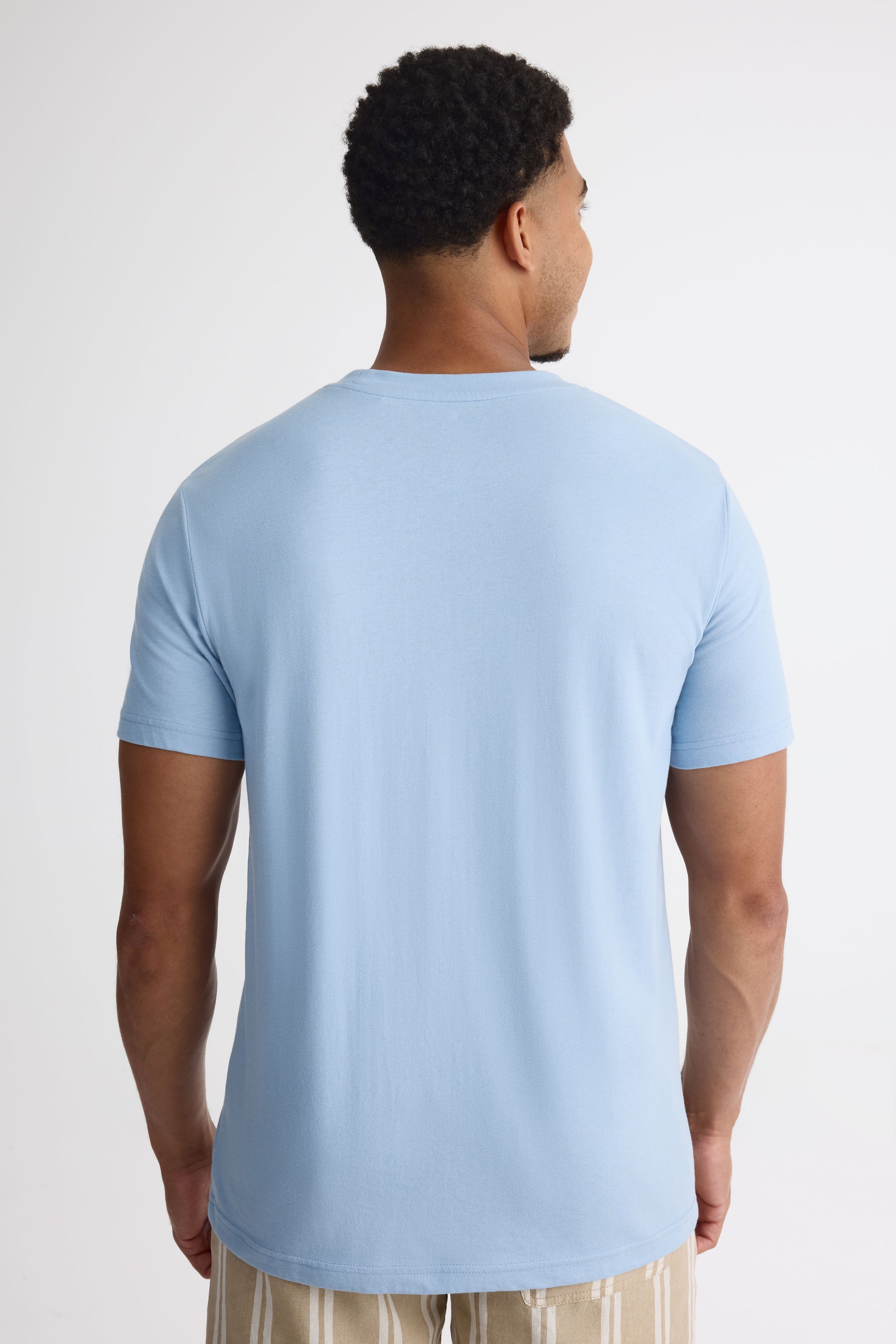T-shirt col rond uni avec imprimé – Homme 2/30$ && BLEU