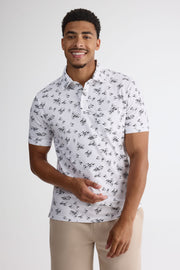 Chandail polo M/courtes avec poches - Homme && BLANC MULTI