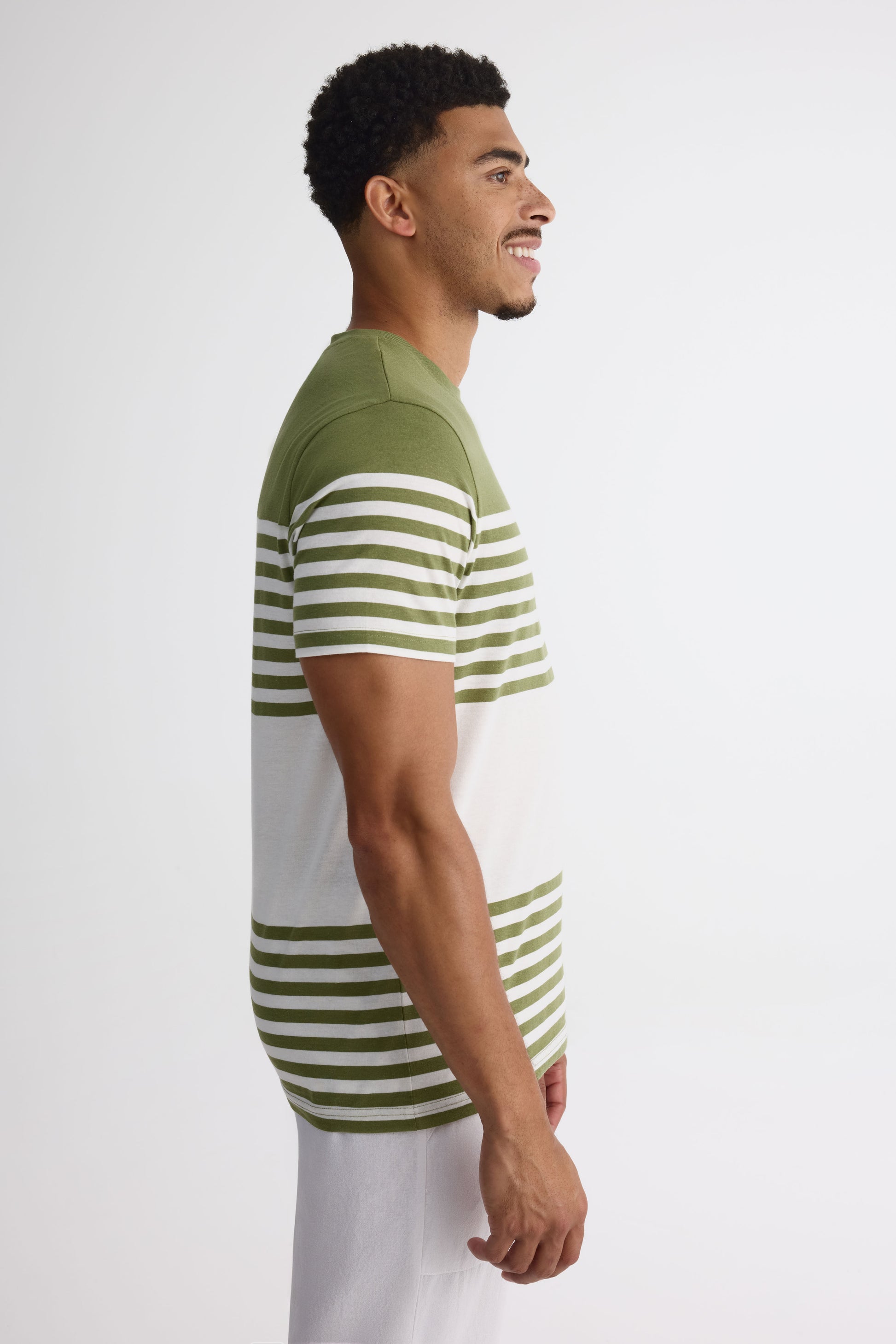 Chandail à manches courtes col rond – Homme && VERT/MULTI