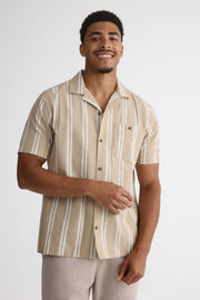 Chemise m/courtes col cubain en chambray - Homme && BRONZÉ