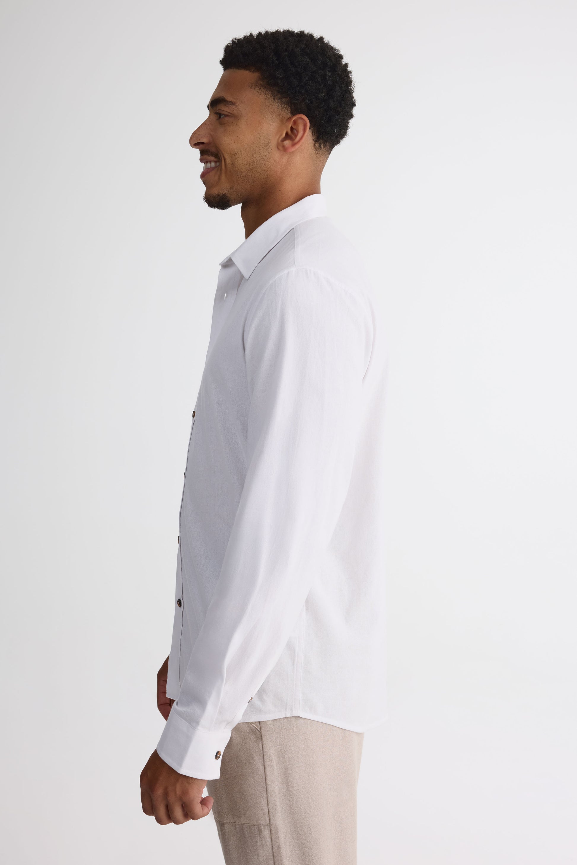Chemise à manches longues - Homme && BLANC