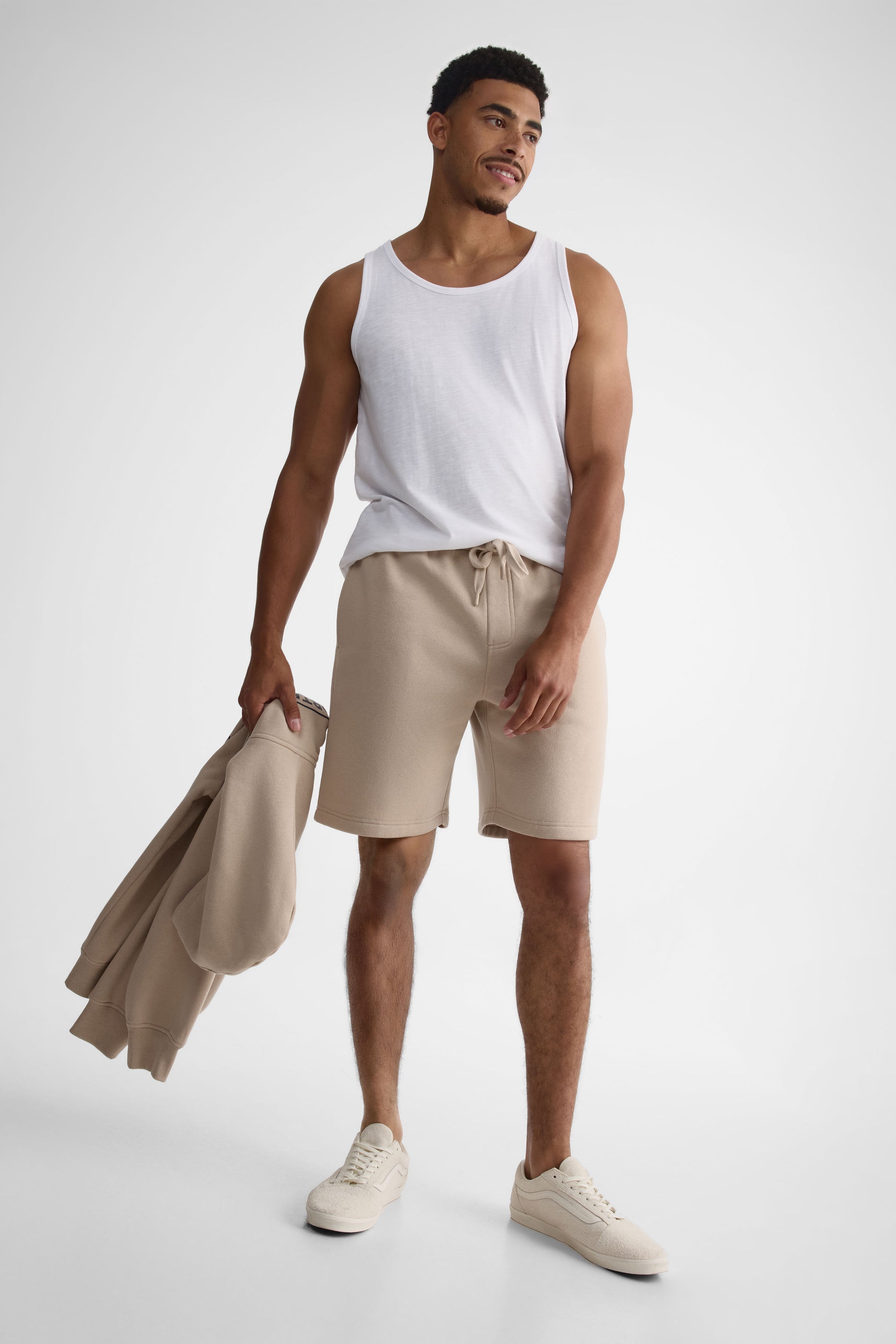 Short ouaté élastique à la taille - Homme && BRONZÉ