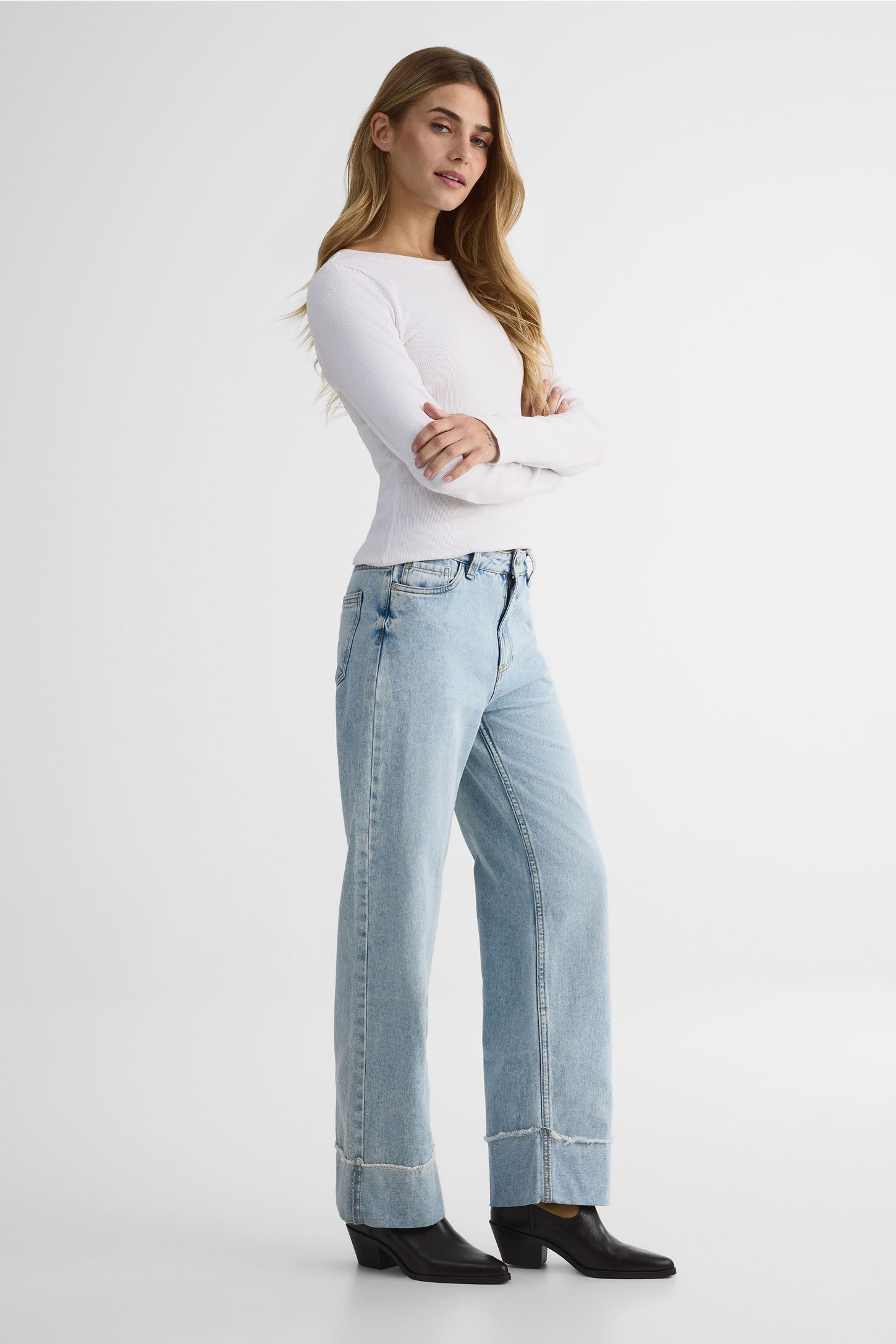 Jeans jambe droite – Femme && DENIM PALE