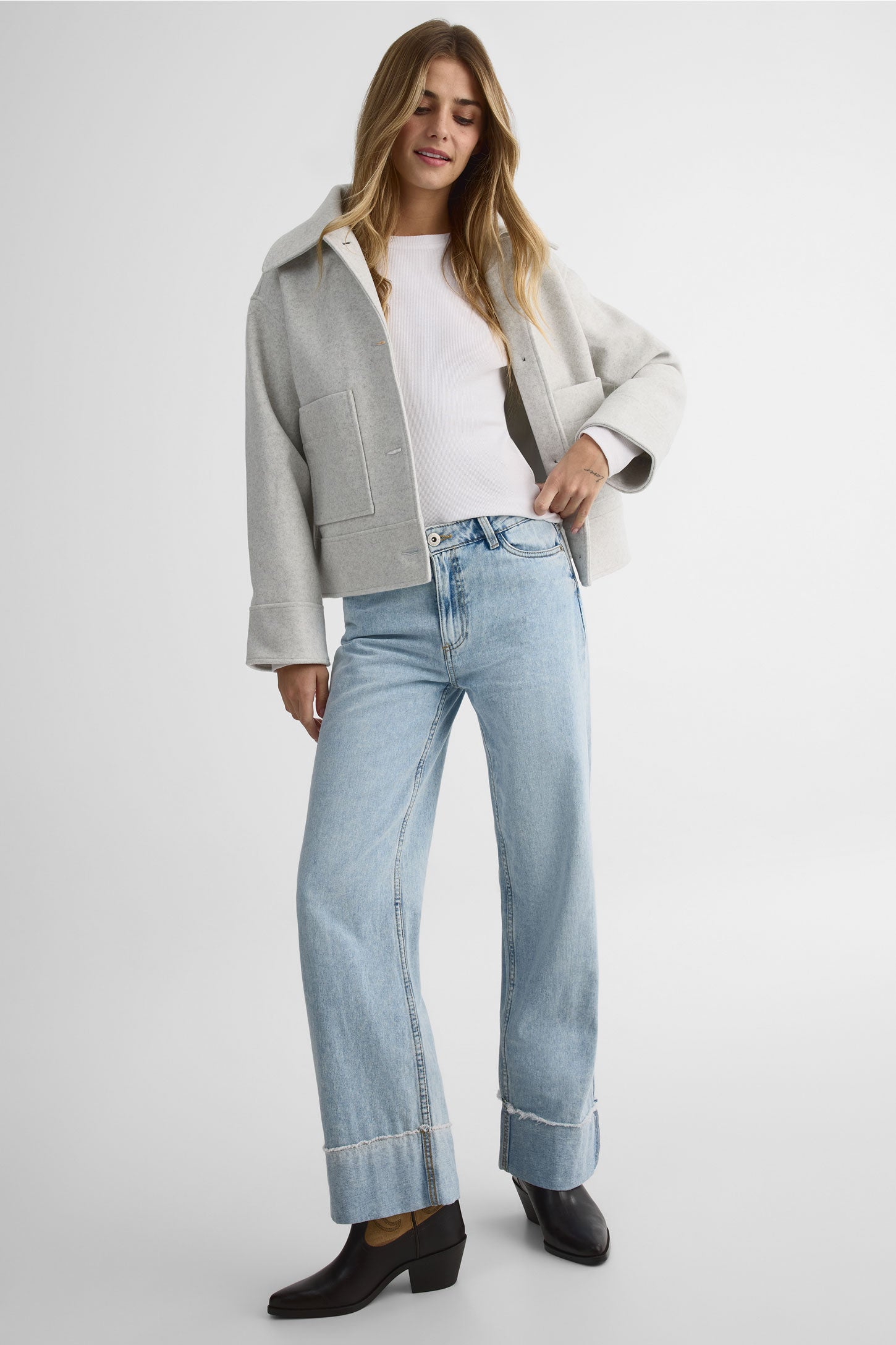 Jeans jambe droite – Femme && DENIM PALE