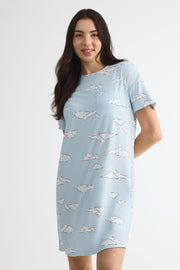 Jaquette en jersey à manches courtes – Femme && BLEU MULTI