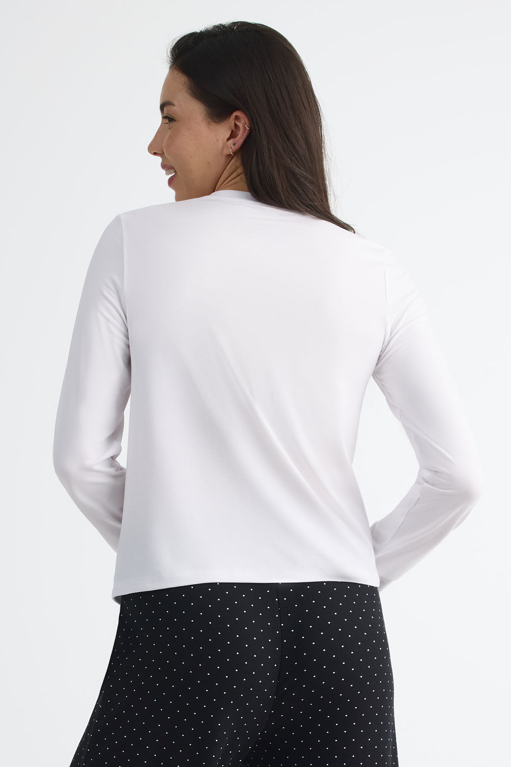Chandail léger en jersey, manches longues – Femme && BLANC