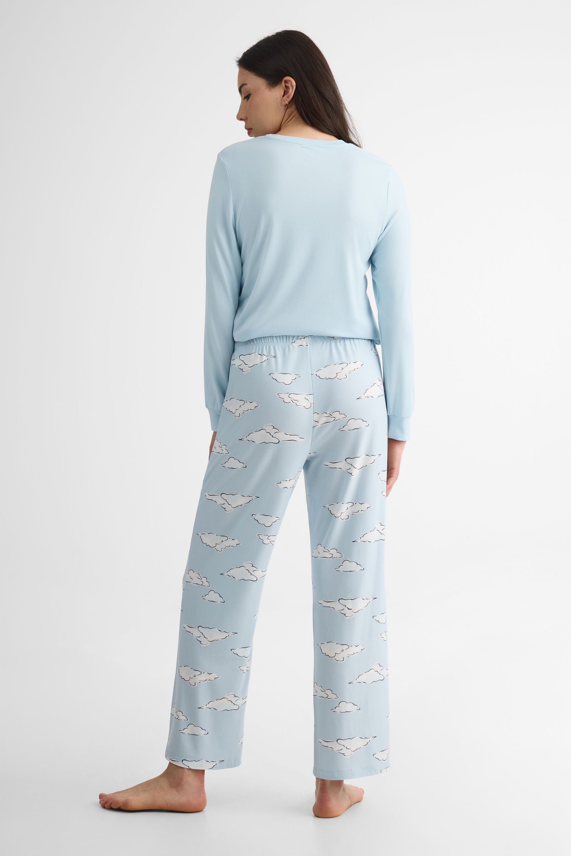 Pantalon en jersey imprimé – Femme && BLEU MULTI