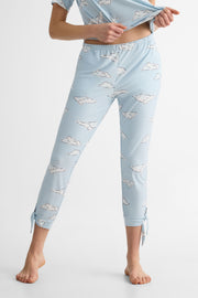 Pantalon en jersey imprimé – Femme && BLEU MULTI