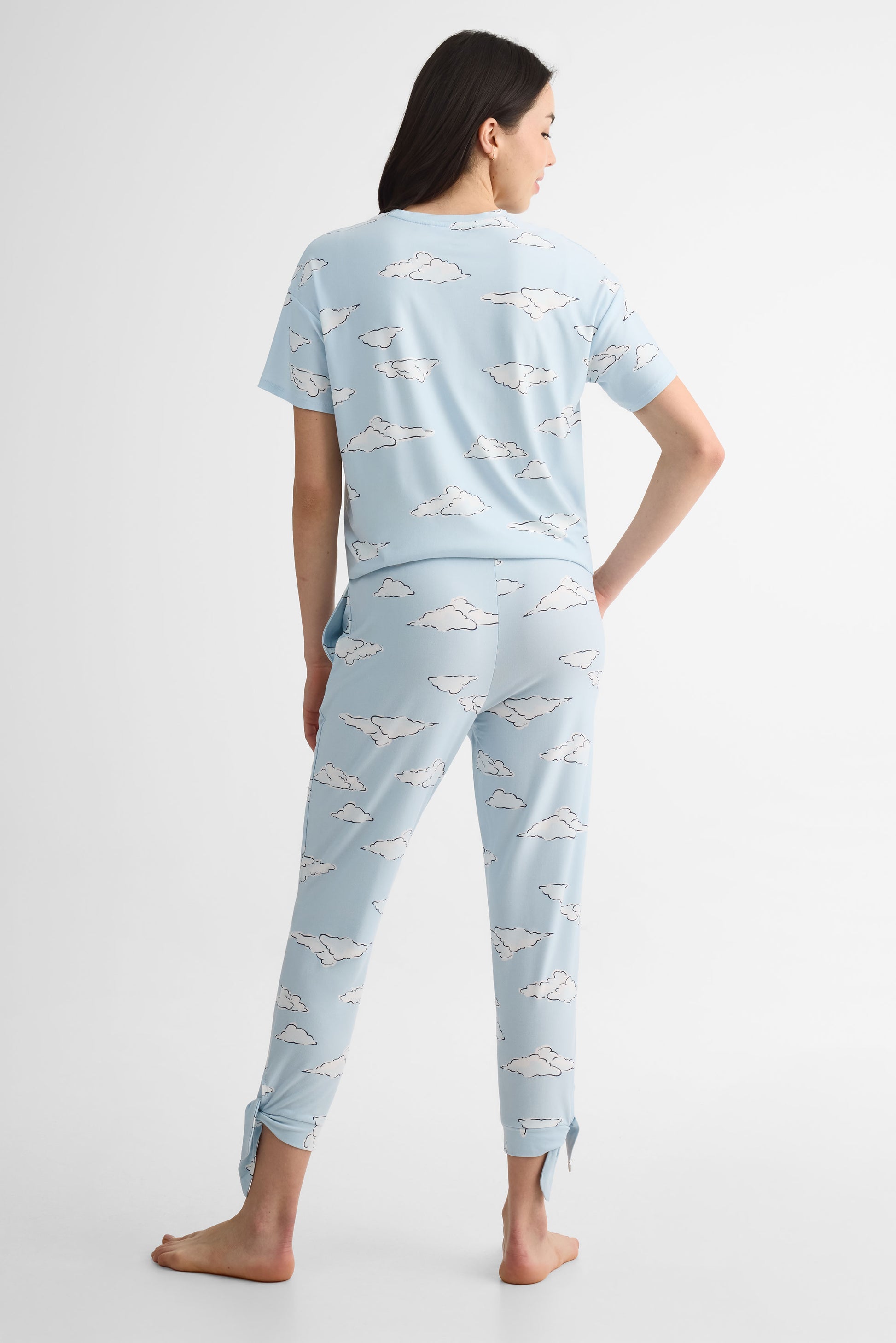 Pantalon en jersey imprimé – Femme && BLEU MULTI