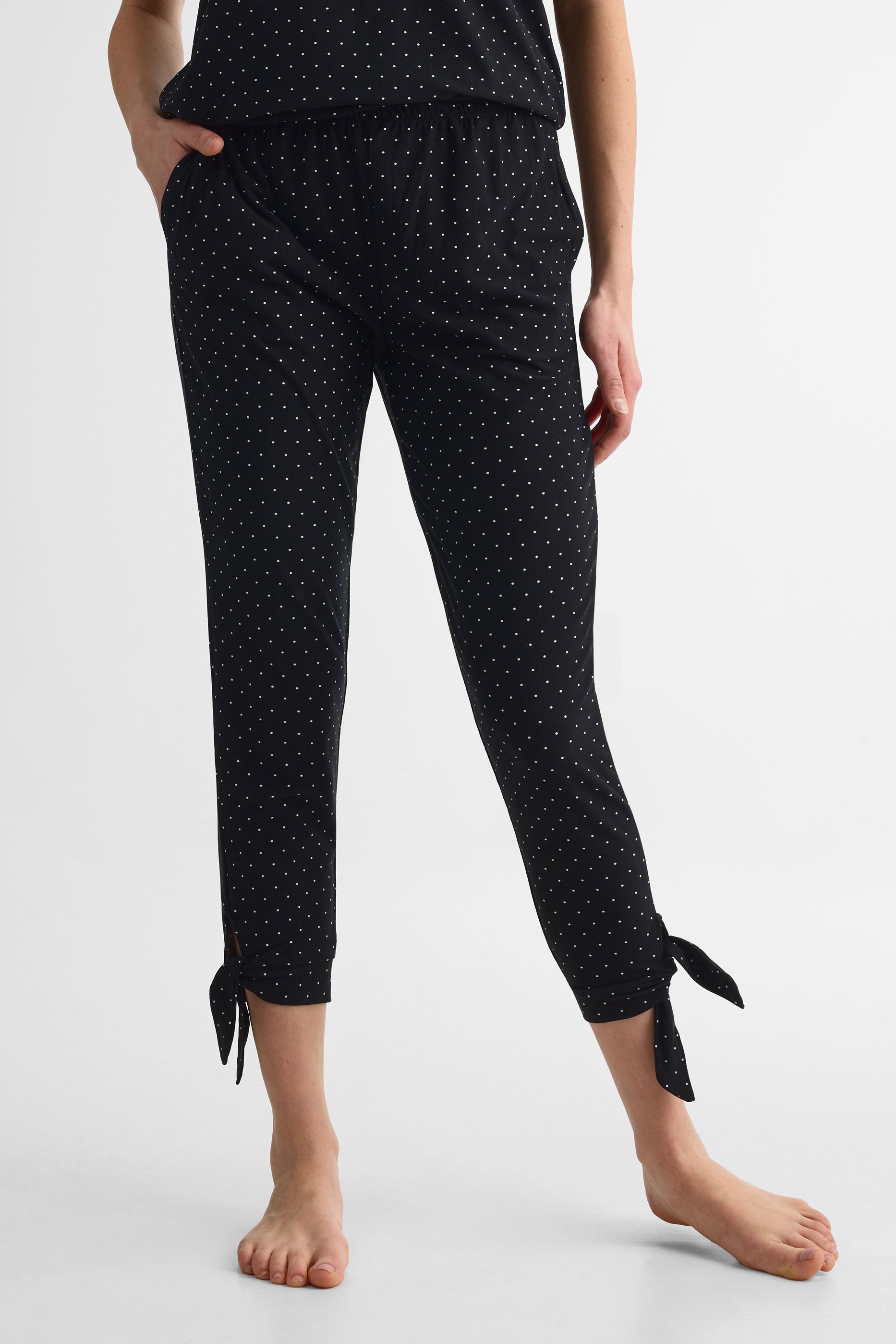 Pantalon en jersey imprimé – Femme && NOIR/MULTI