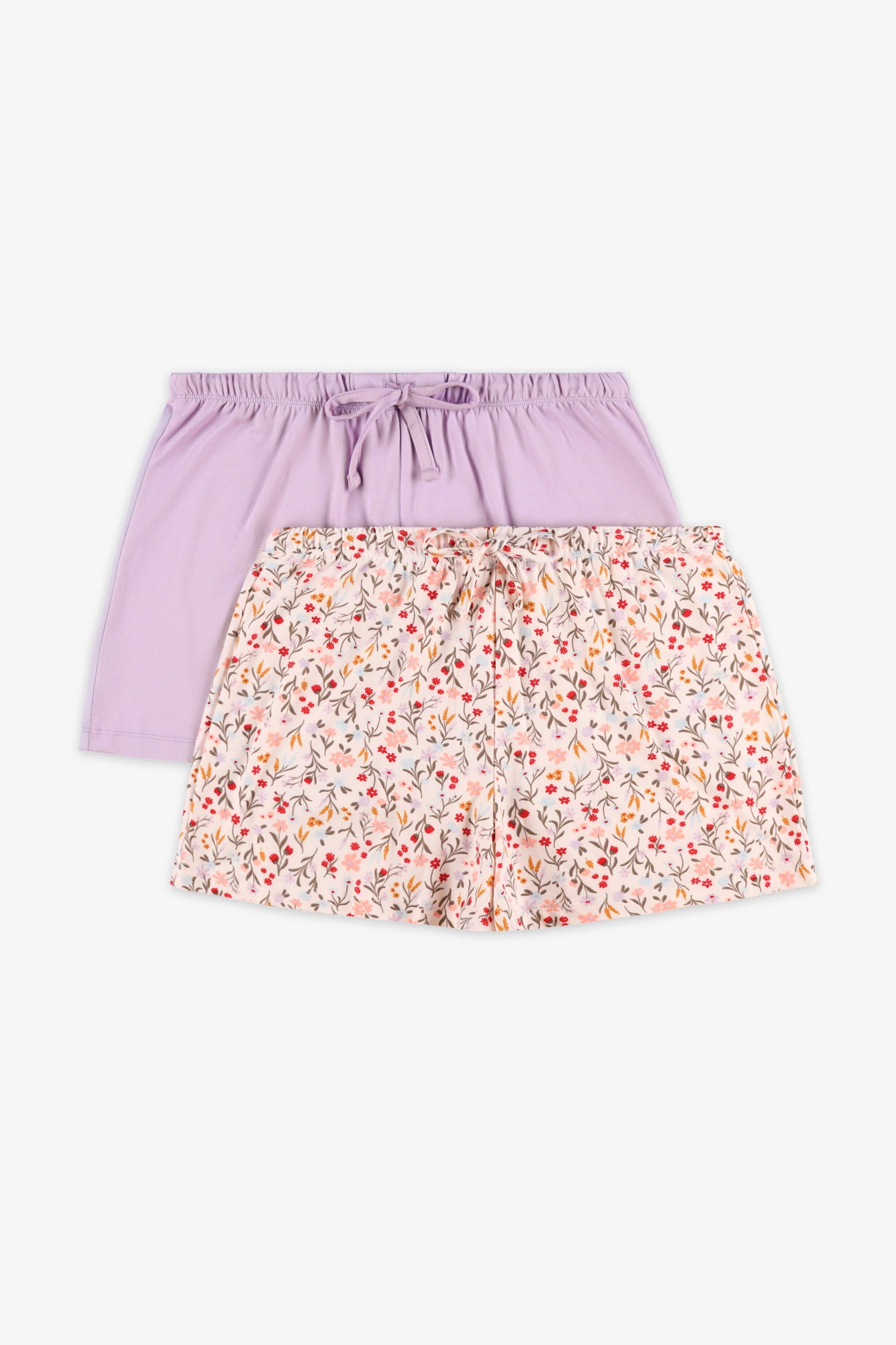 Pack de 2 shorts pyjama en jersey - Femme && LILAS MULTI