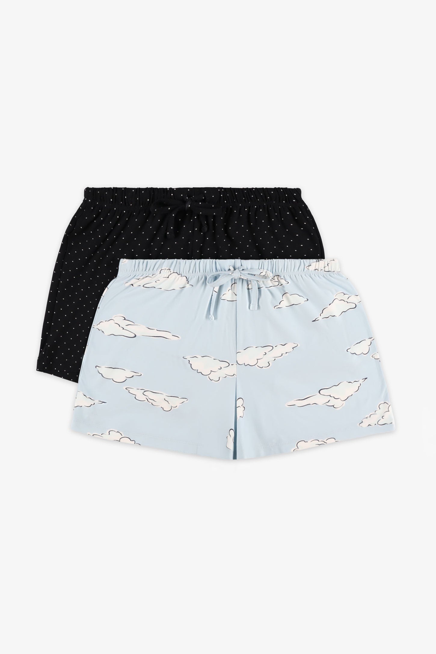 Pack de 2 shorts pyjama en jersey - Femme && NOIR/MULTI