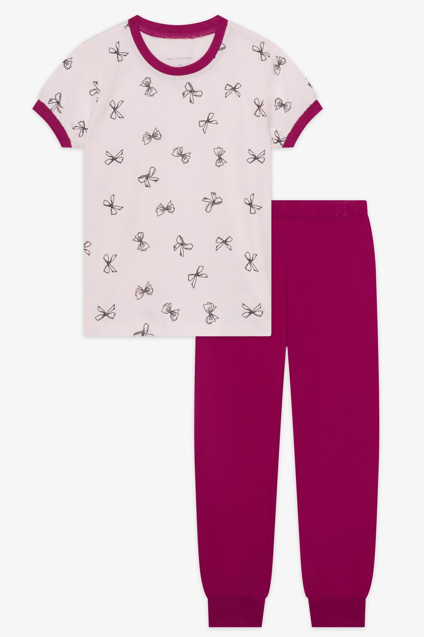 Ensemble pyjama 2 pièces m/c et m/longues - Enfant fille && ROSE MULTI