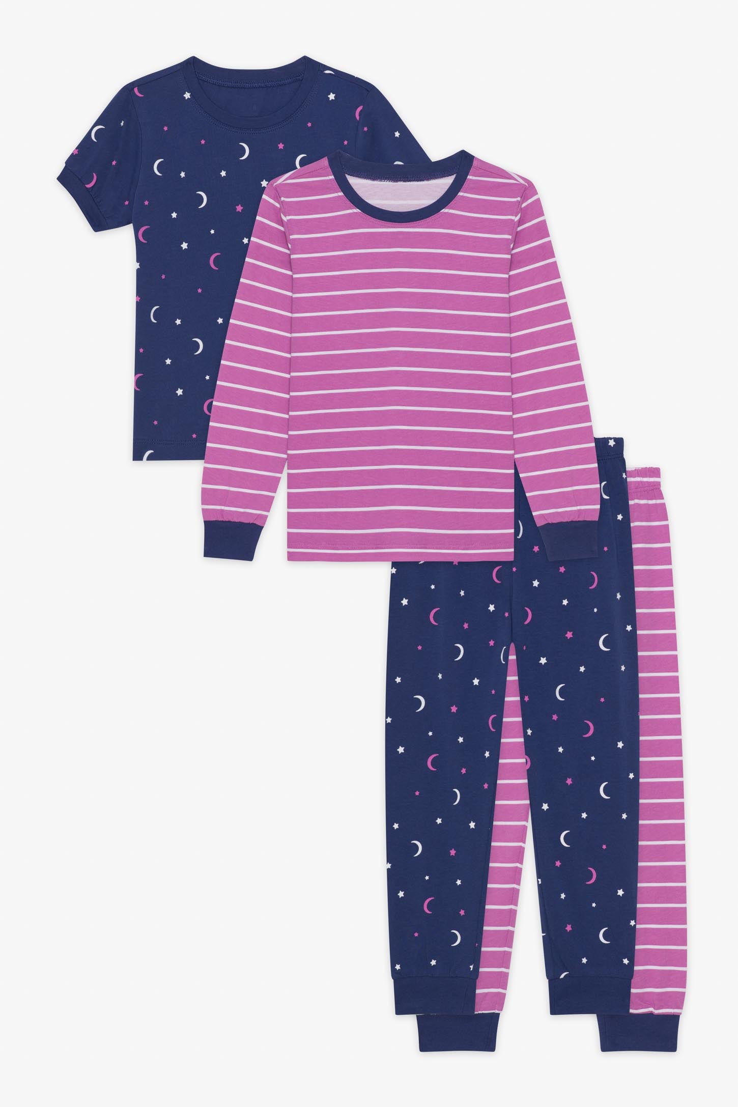 Ensemble pyjama 2 pièces m/c et m/longues - Enfant fille && MARIN/MULTI