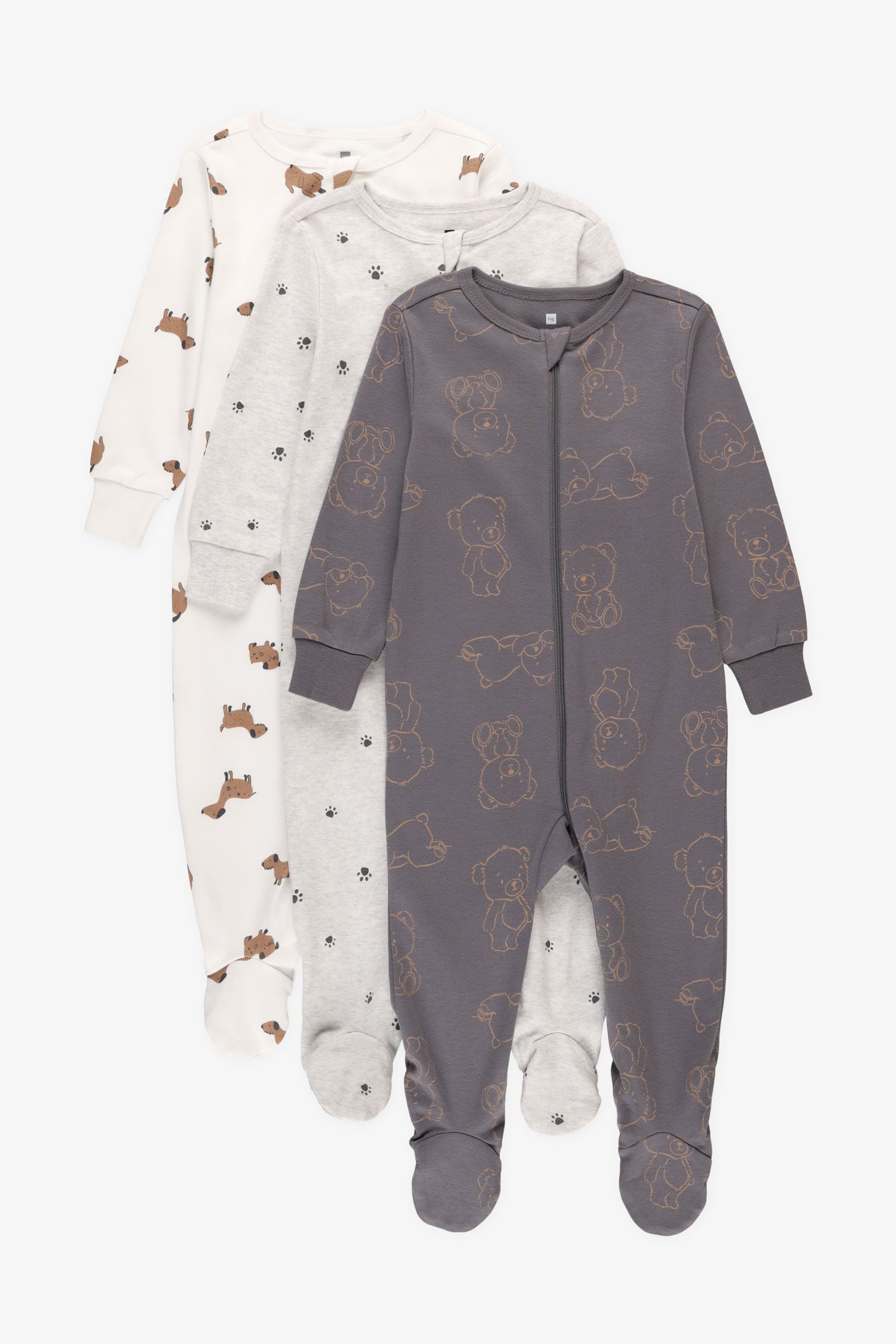 Pyjama 4 pièces en coton - Bébé && GRIS