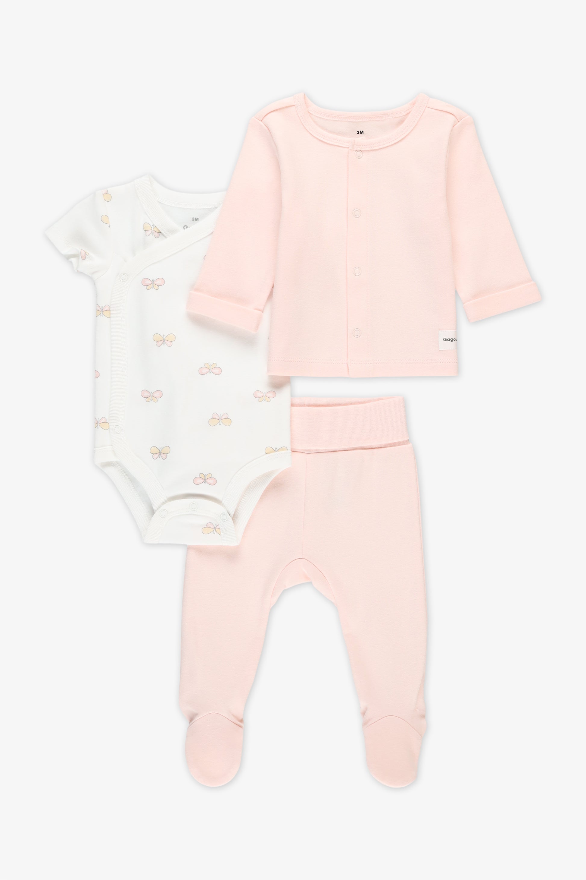 Ensemble 3 pièces en coton - Bébé && ROSE