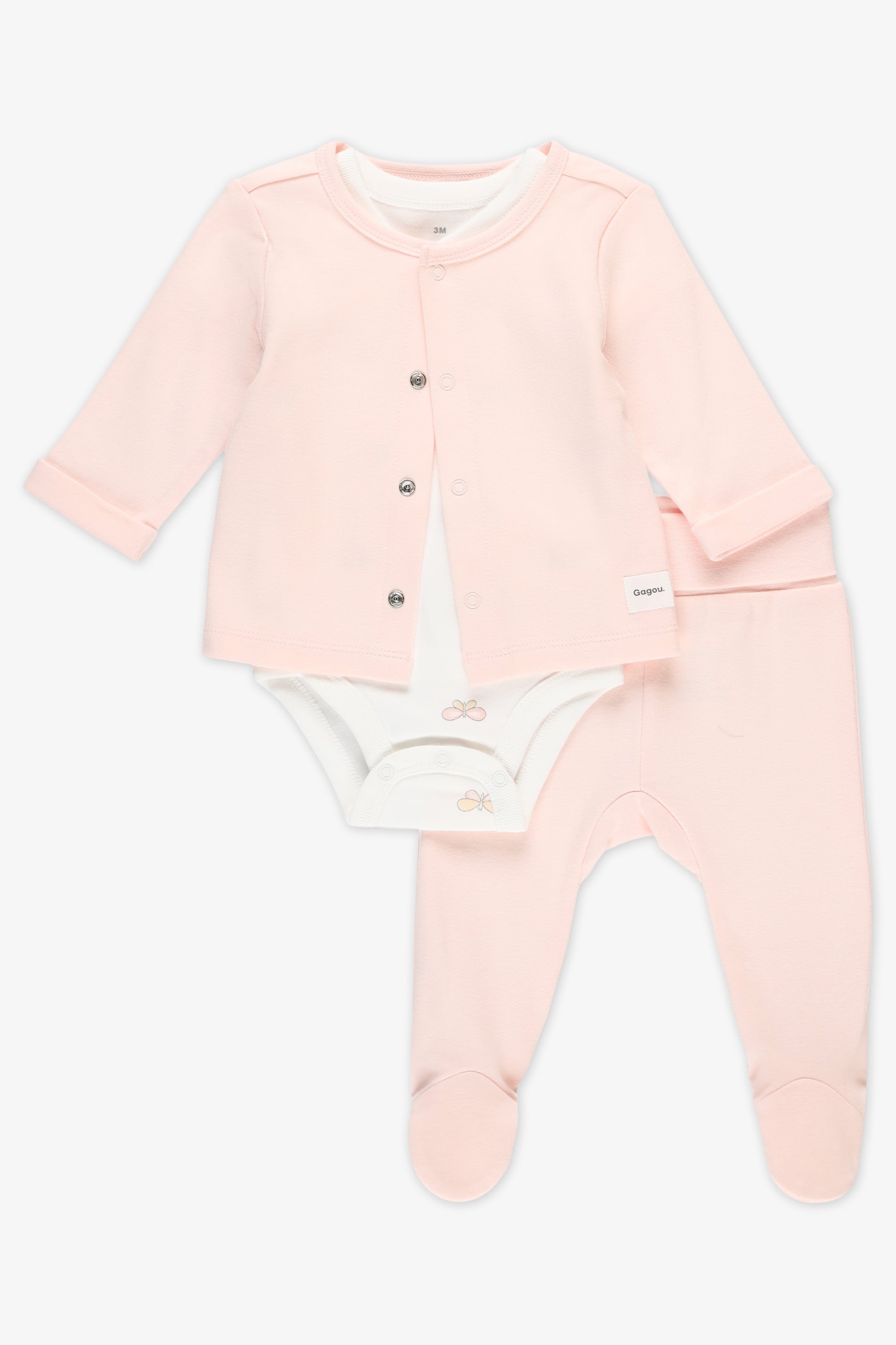 Ensemble 3 pièces en coton - Bébé && ROSE
