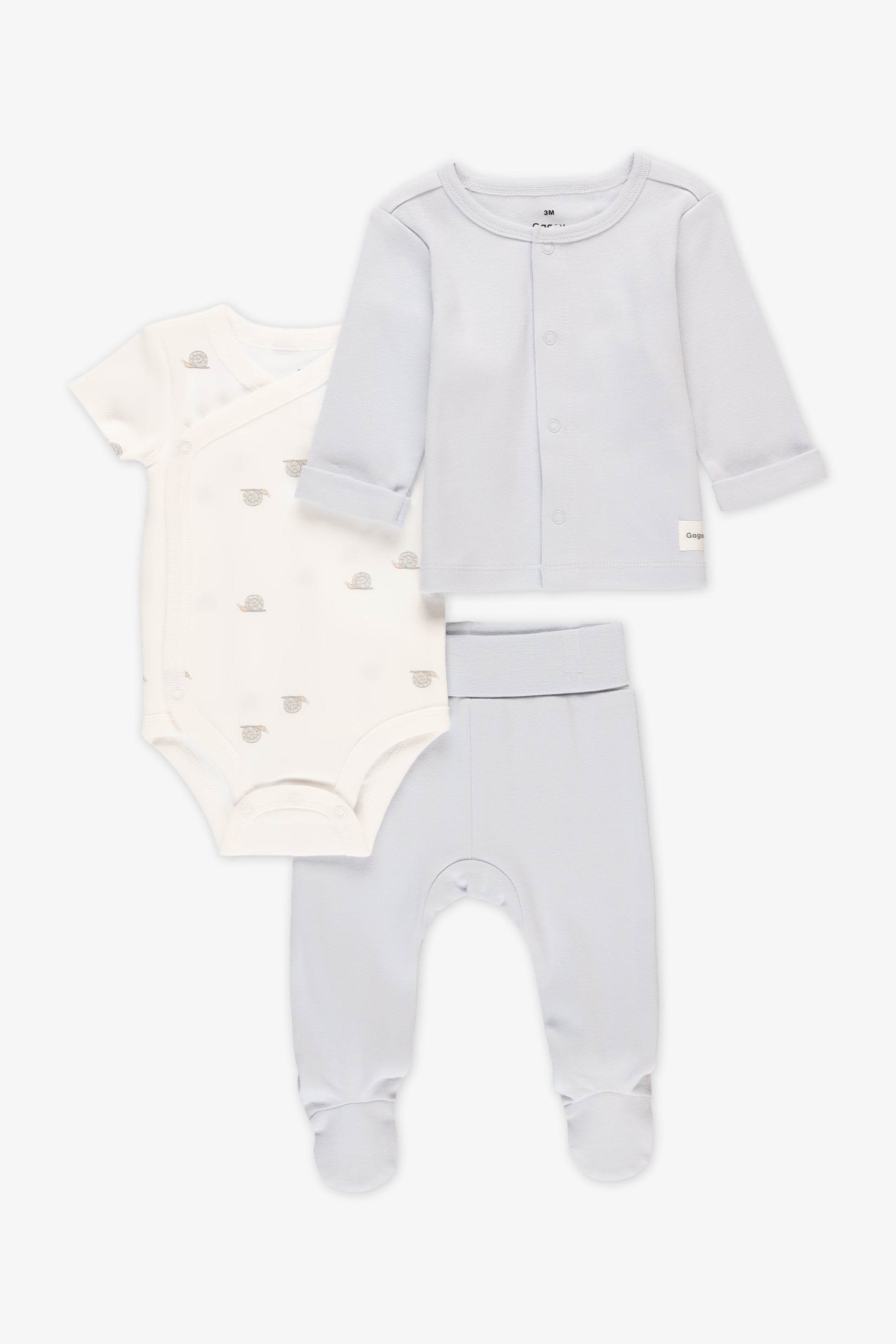 Ensemble 3 pièces en coton - Bébé && BLEU