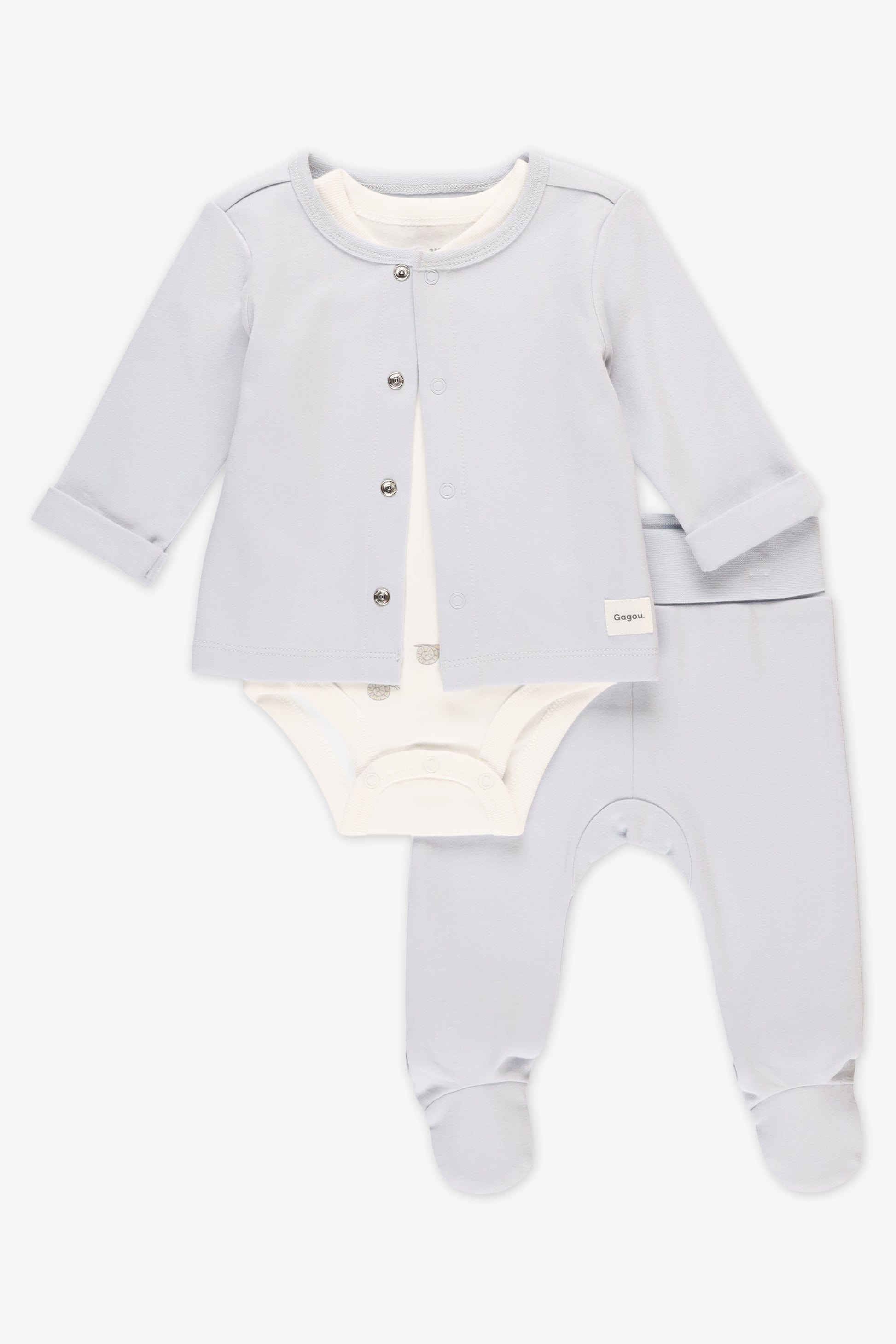 Ensemble 3 pièces en coton - Bébé && BLEU