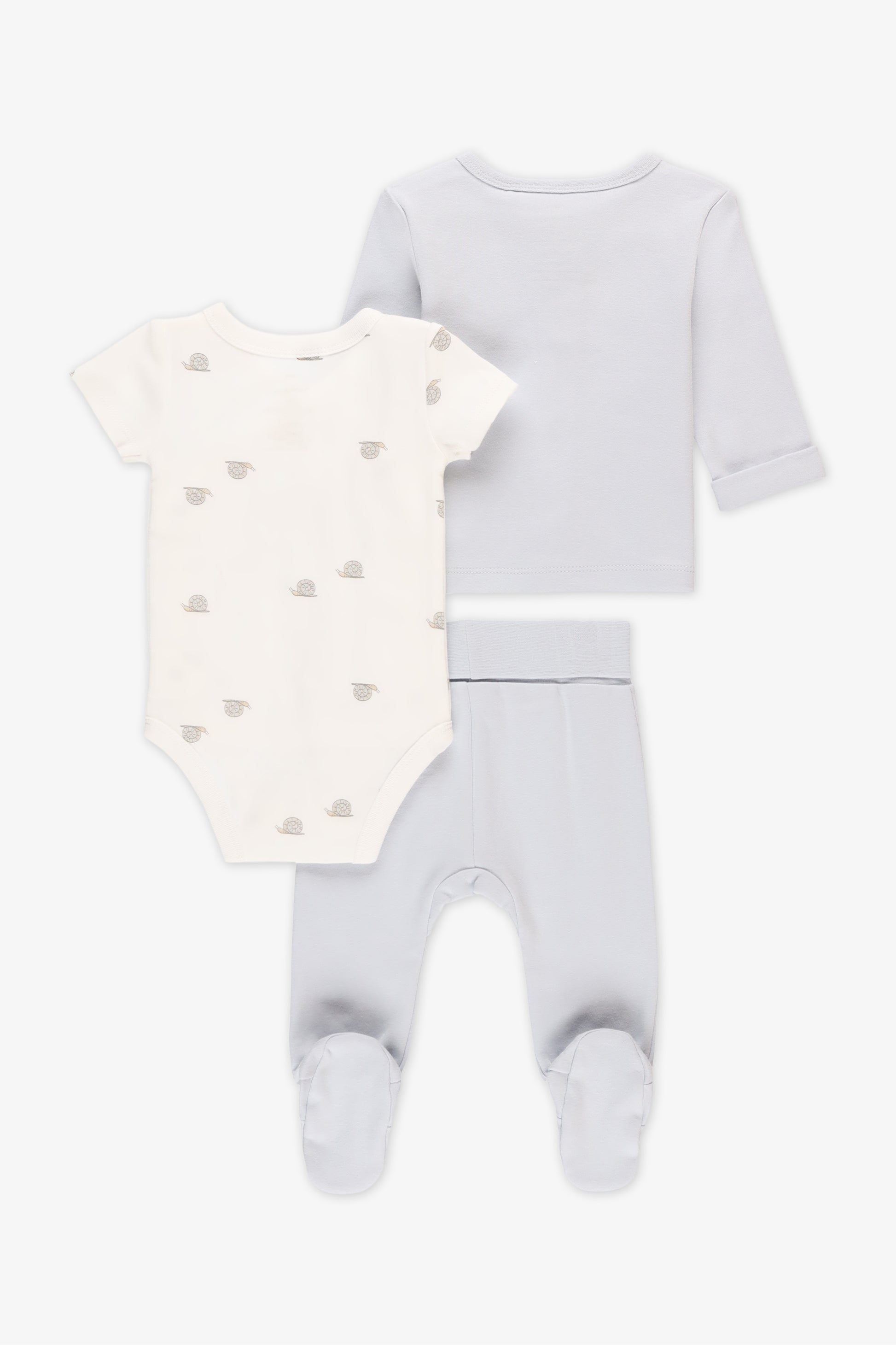 Ensemble 3 pièces en coton - Bébé && BLEU
