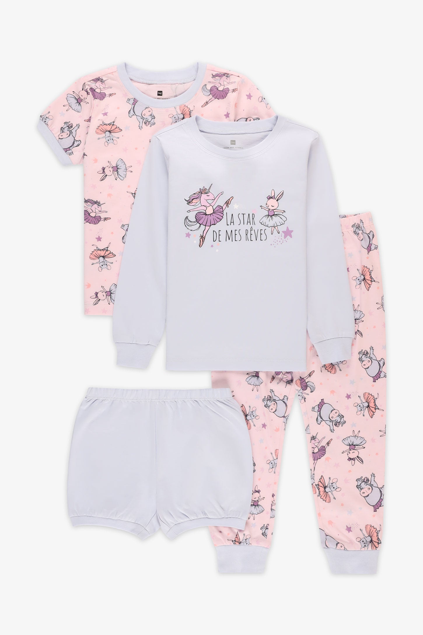 Pyjama 2 pièces en coton doux - Enfant && BLEU PALE