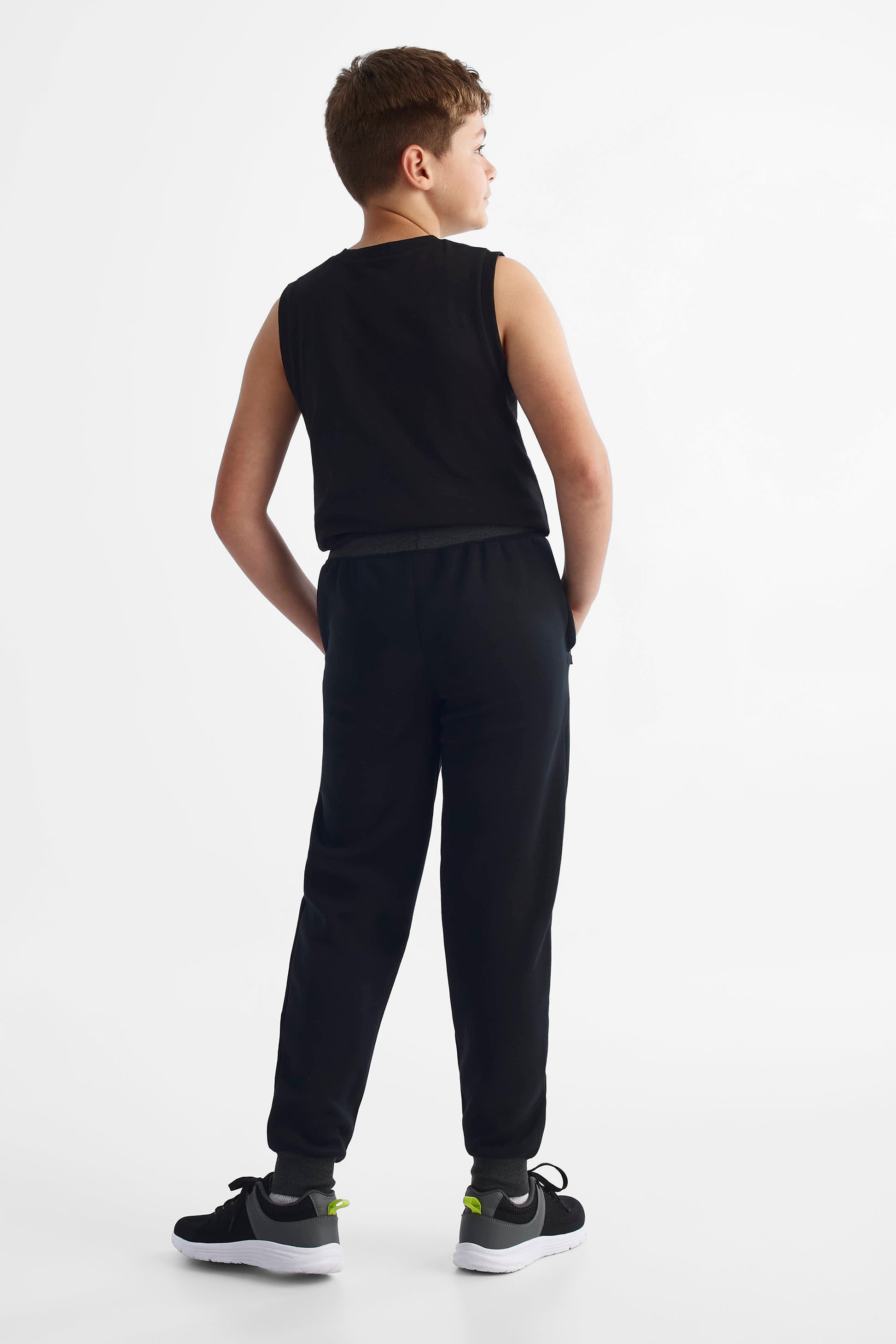 Pantalon sport jogger à cordon - Ado garçon && NOIR