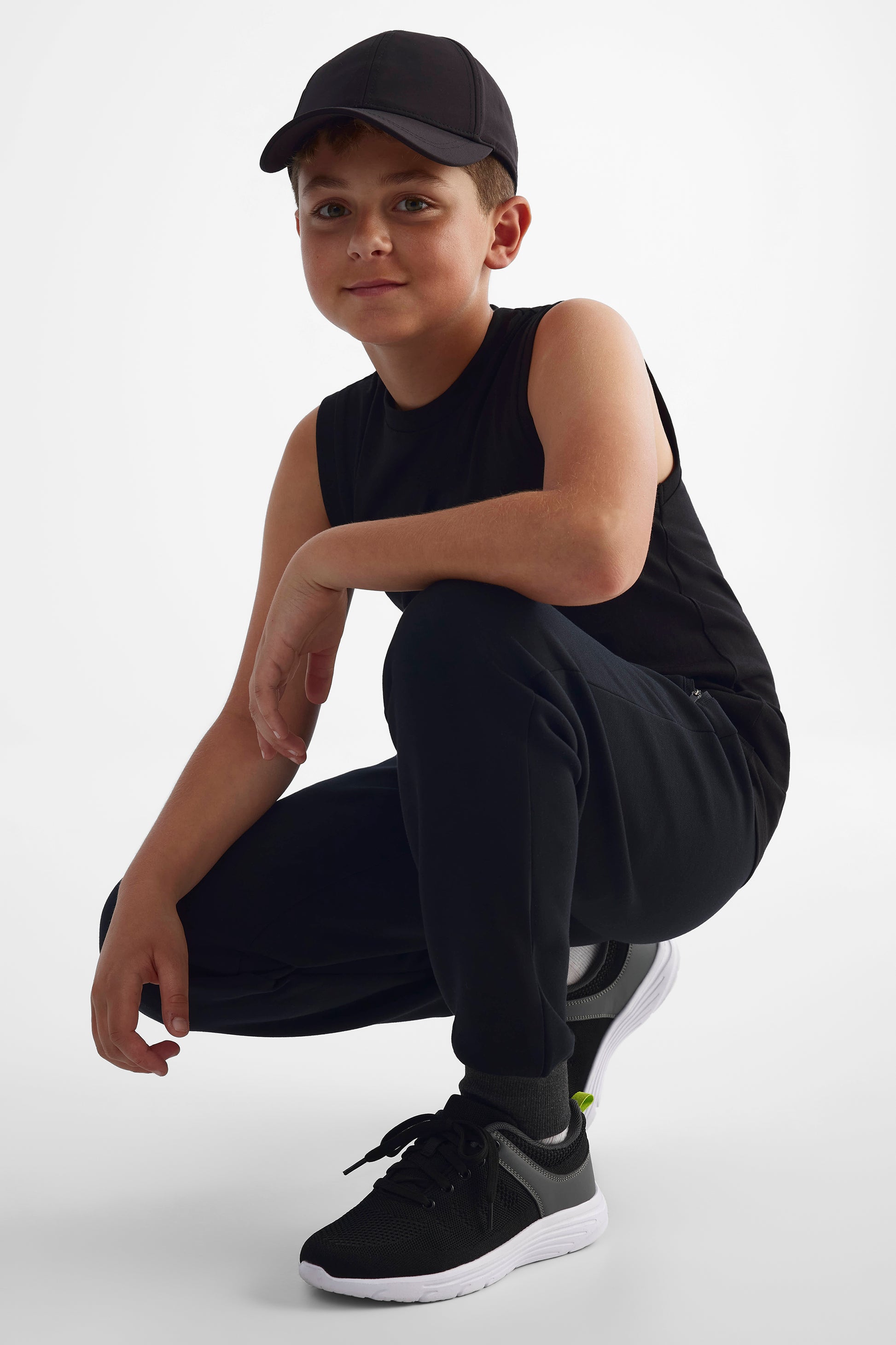 Pantalon sport jogger à cordon - Ado garçon && NOIR